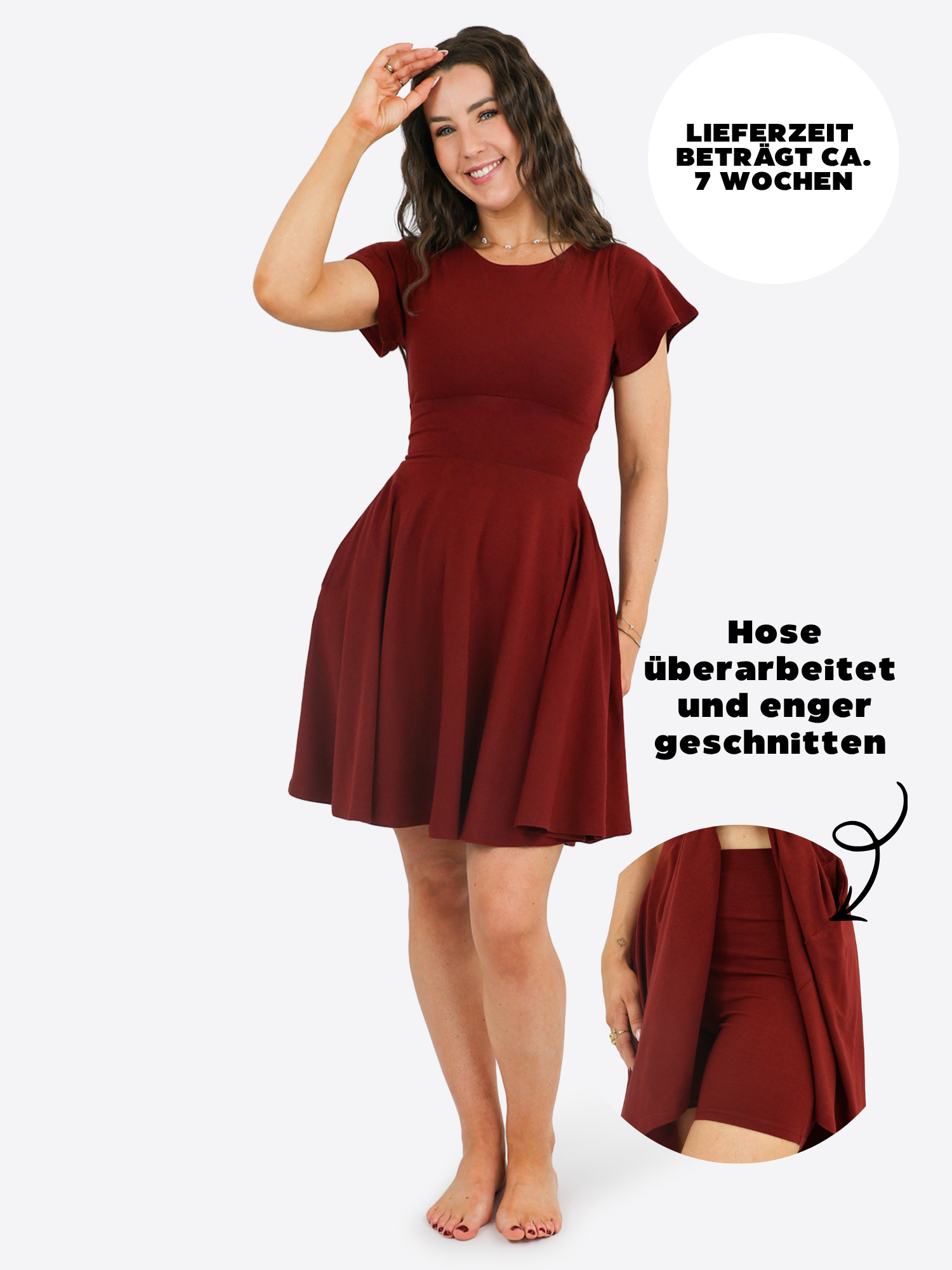 Classic Skort Kleid Linh - Bordeaux