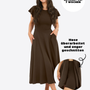 Midi Skort Kleid Linh - Dark Chocolate
