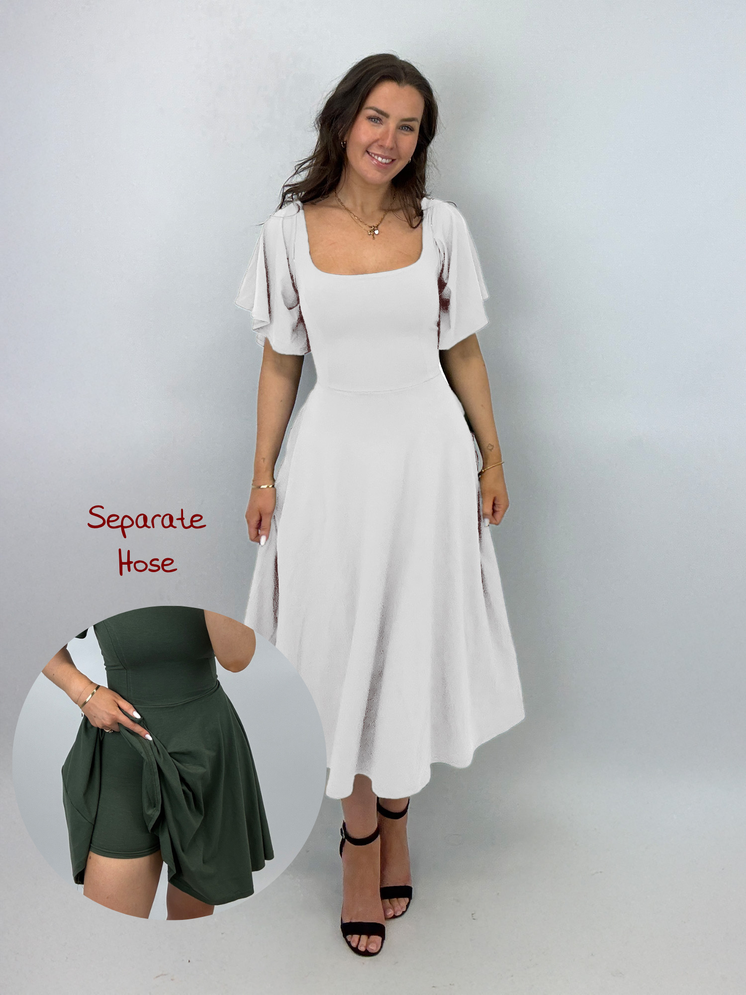 Midi Skort Kleid Kate - Off white