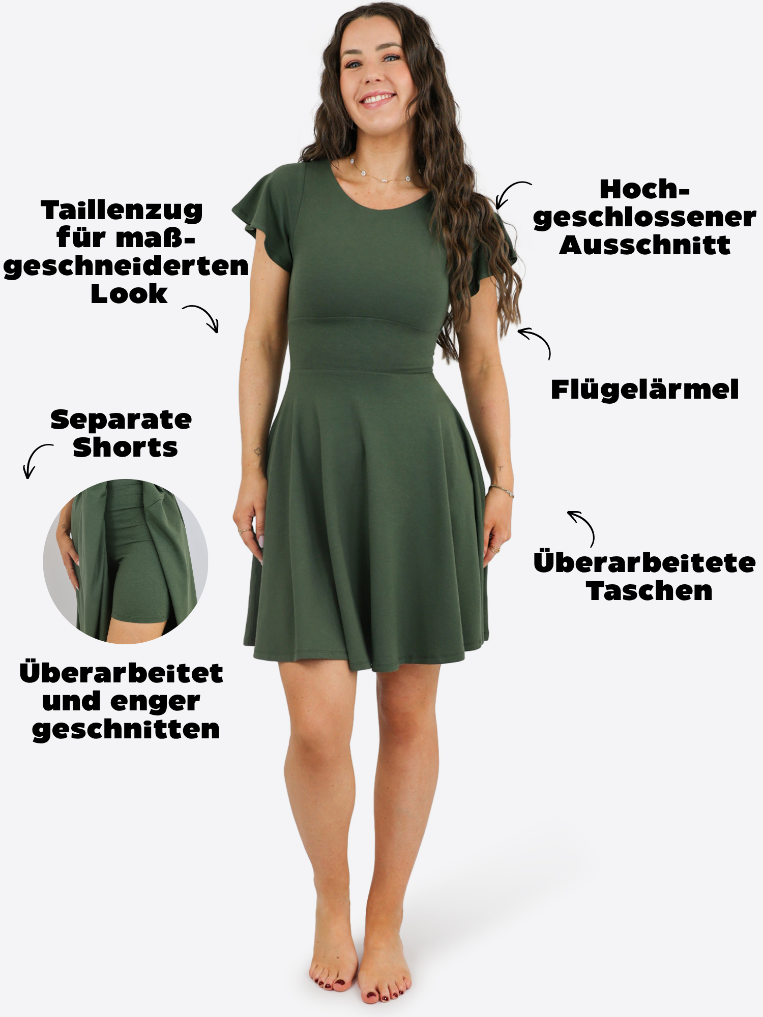 Classic Skort Kleid Linh - Olive