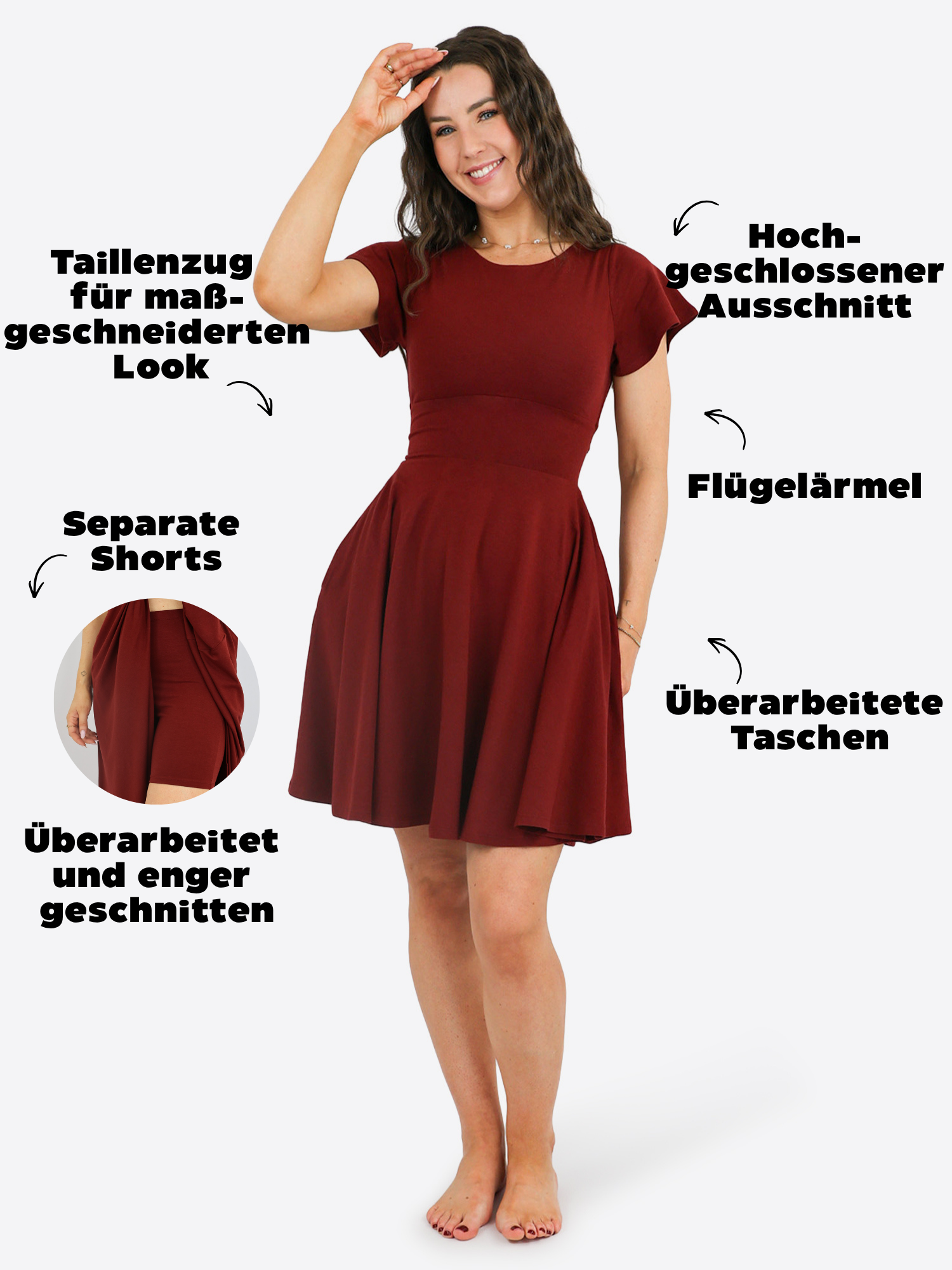 Classic Skort Kleid Linh - Bordeaux