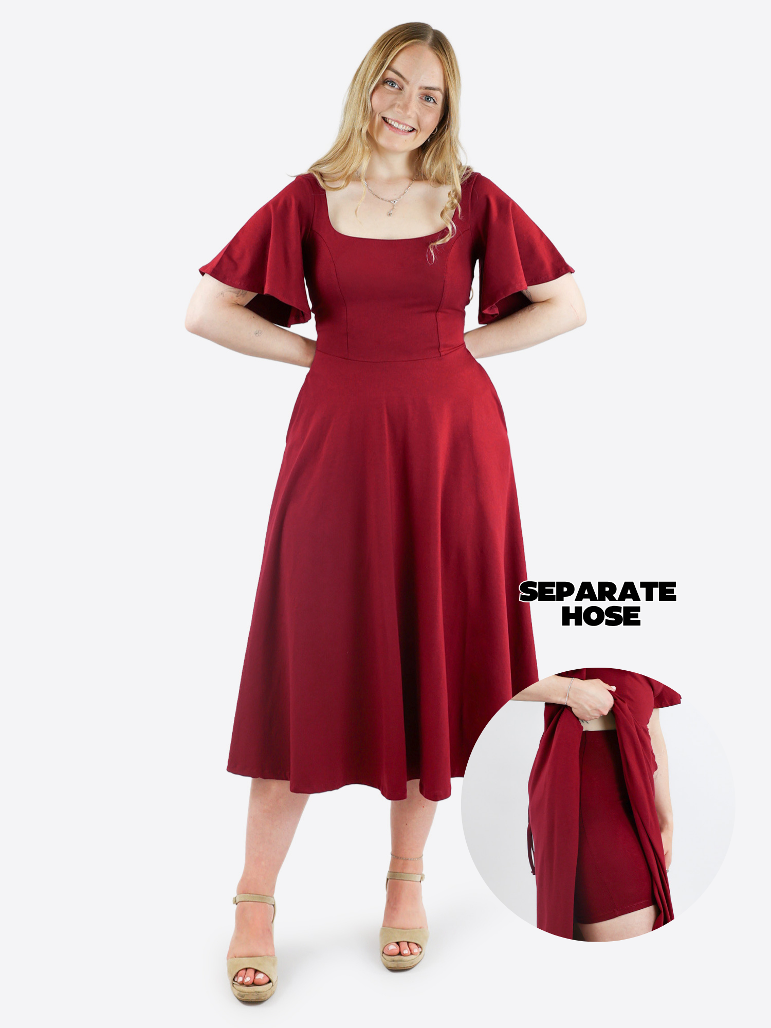 Midi Skort Kleid Mara - Cranberry