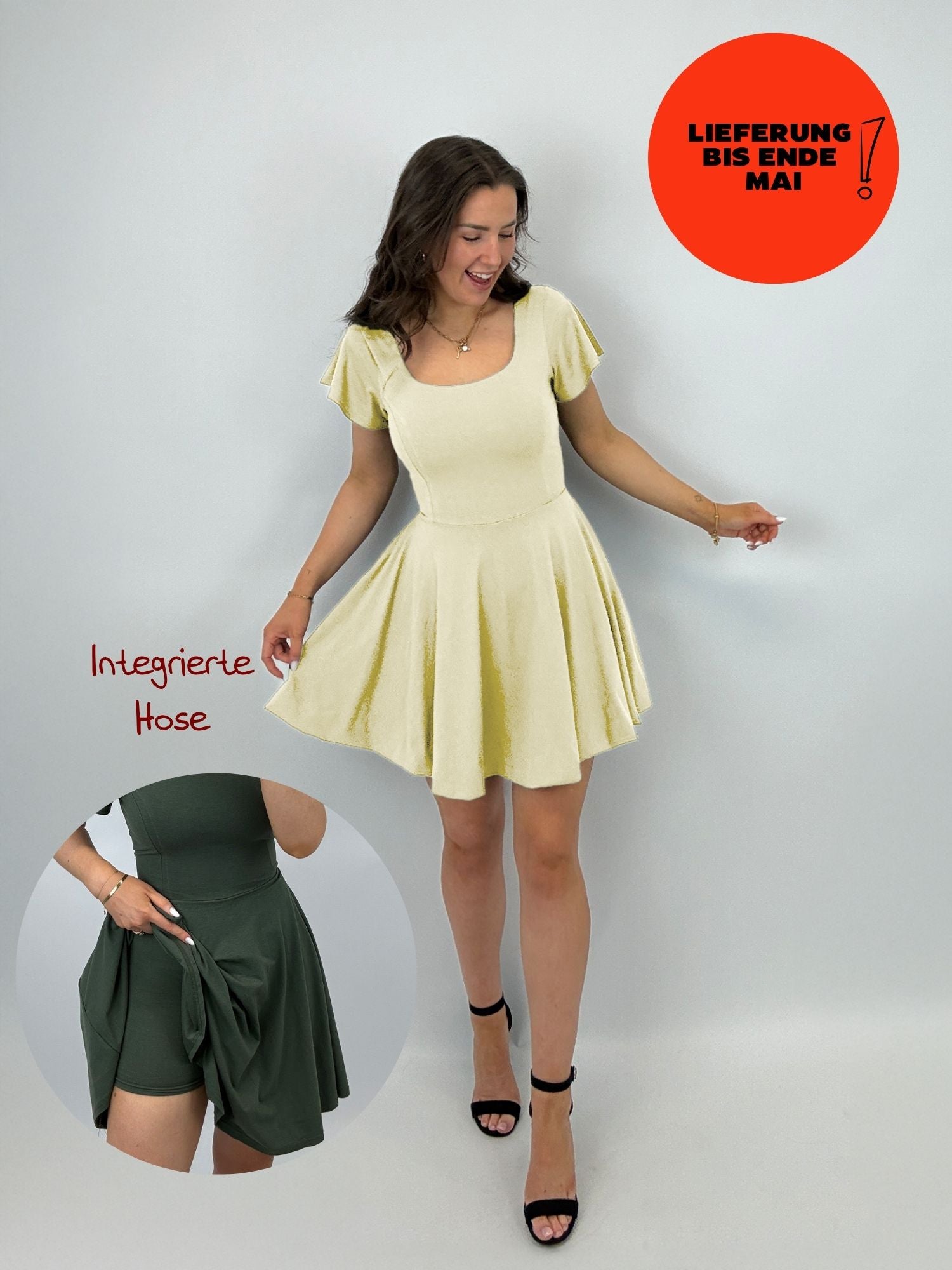Short Skort Kleid Ivy - Pastellgelb