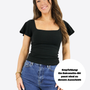 T-Shirt mit Flügelärmeln - Schwarz