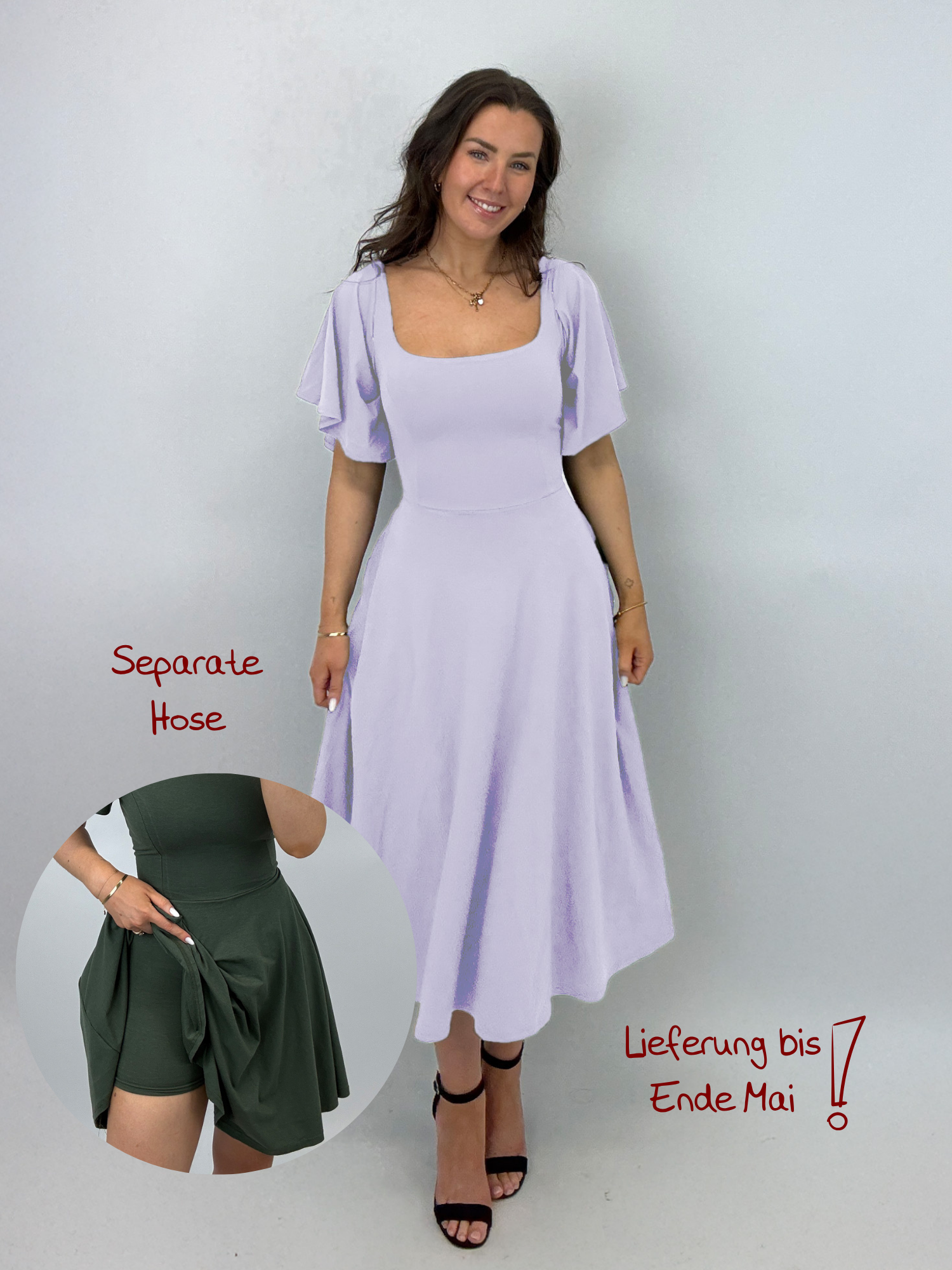 Midi Skort Kleid Mara - Flieder