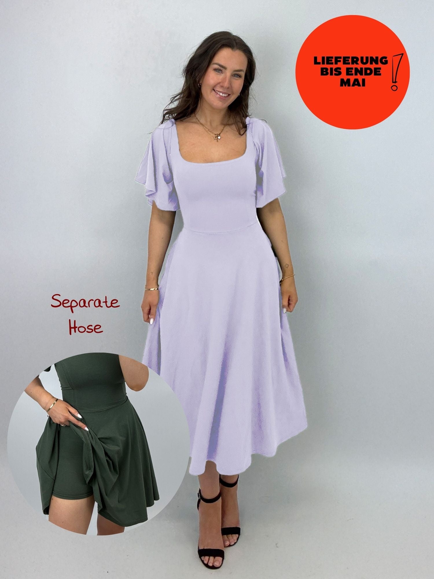 Midi Skort Kleid Mara - Flieder