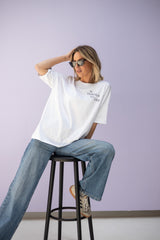 T-Shirt (Oversized) mit "To travel is to live" Motiv