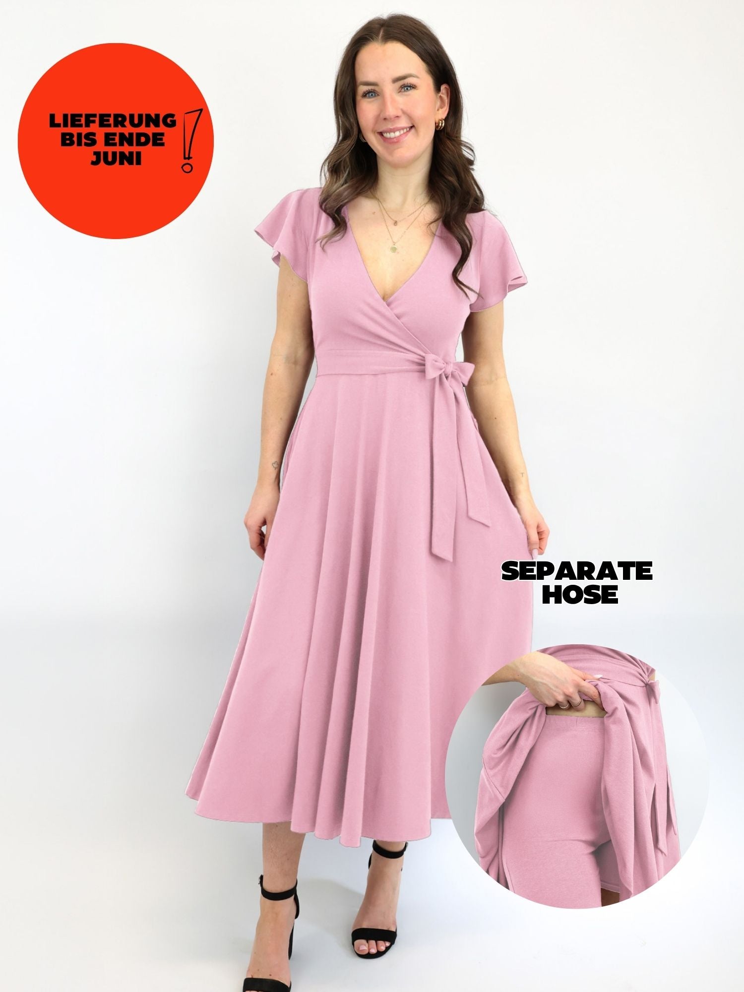 Midi Wickelkleid Carina - Rosa