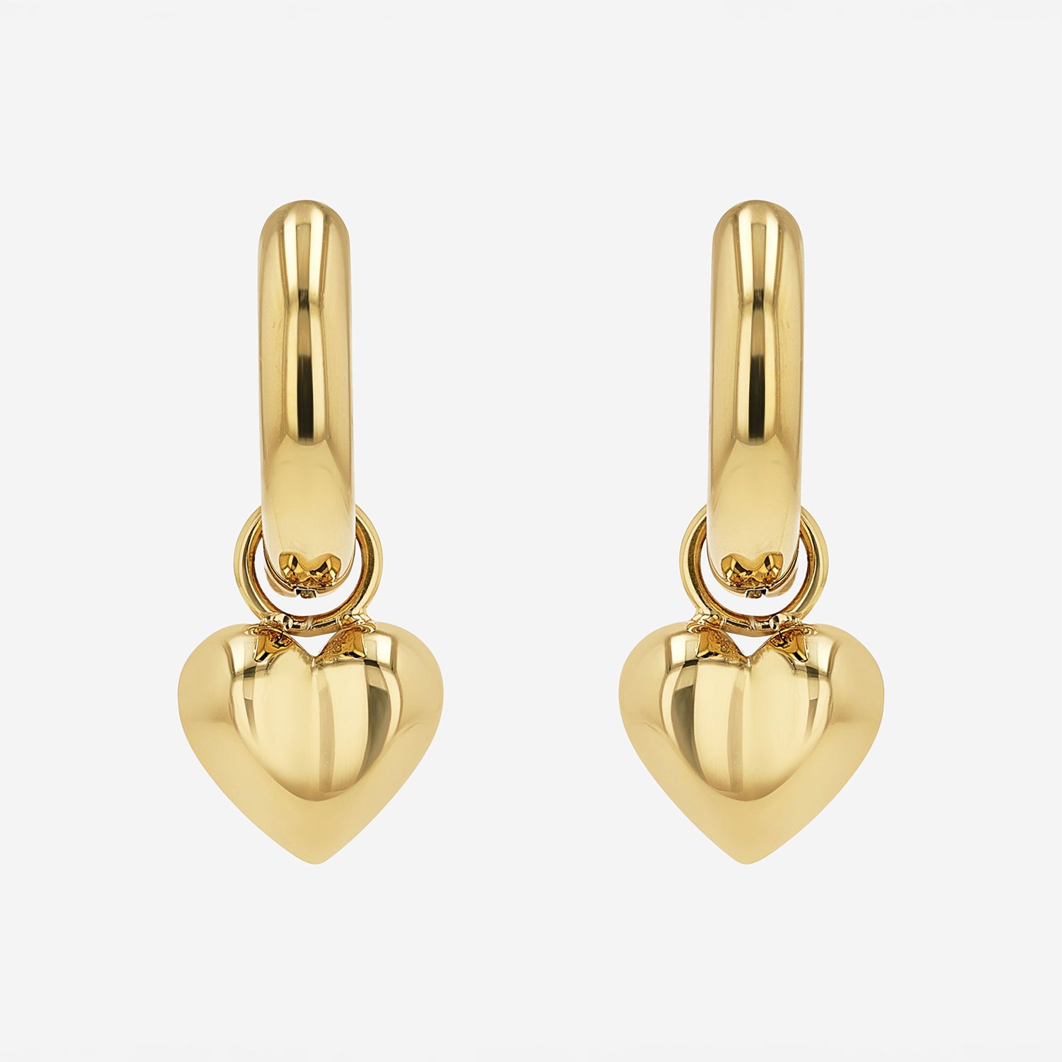 2 in 1 Herz Charm Ohrringe