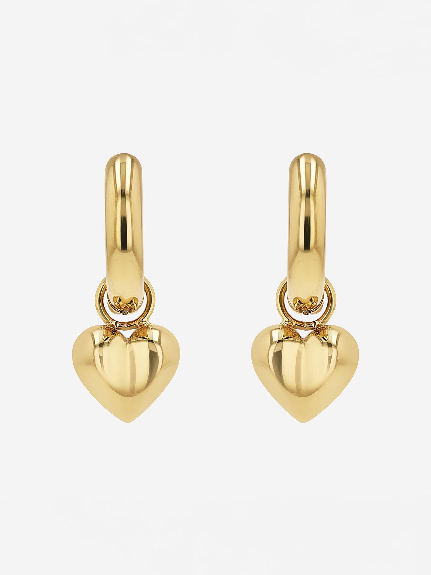 2 in 1 Herz Charm Ohrringe