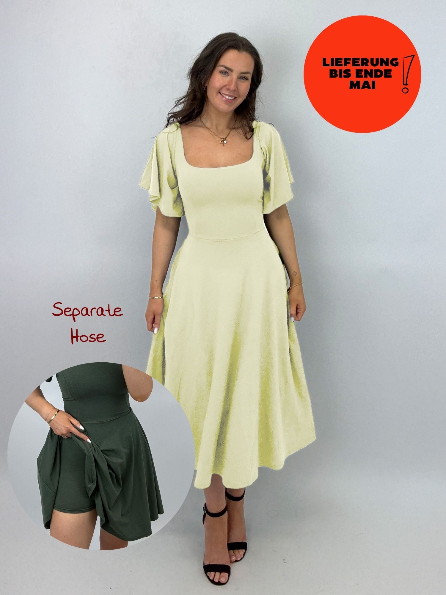 Midi Skort Kleid Mara - Pastellgelb