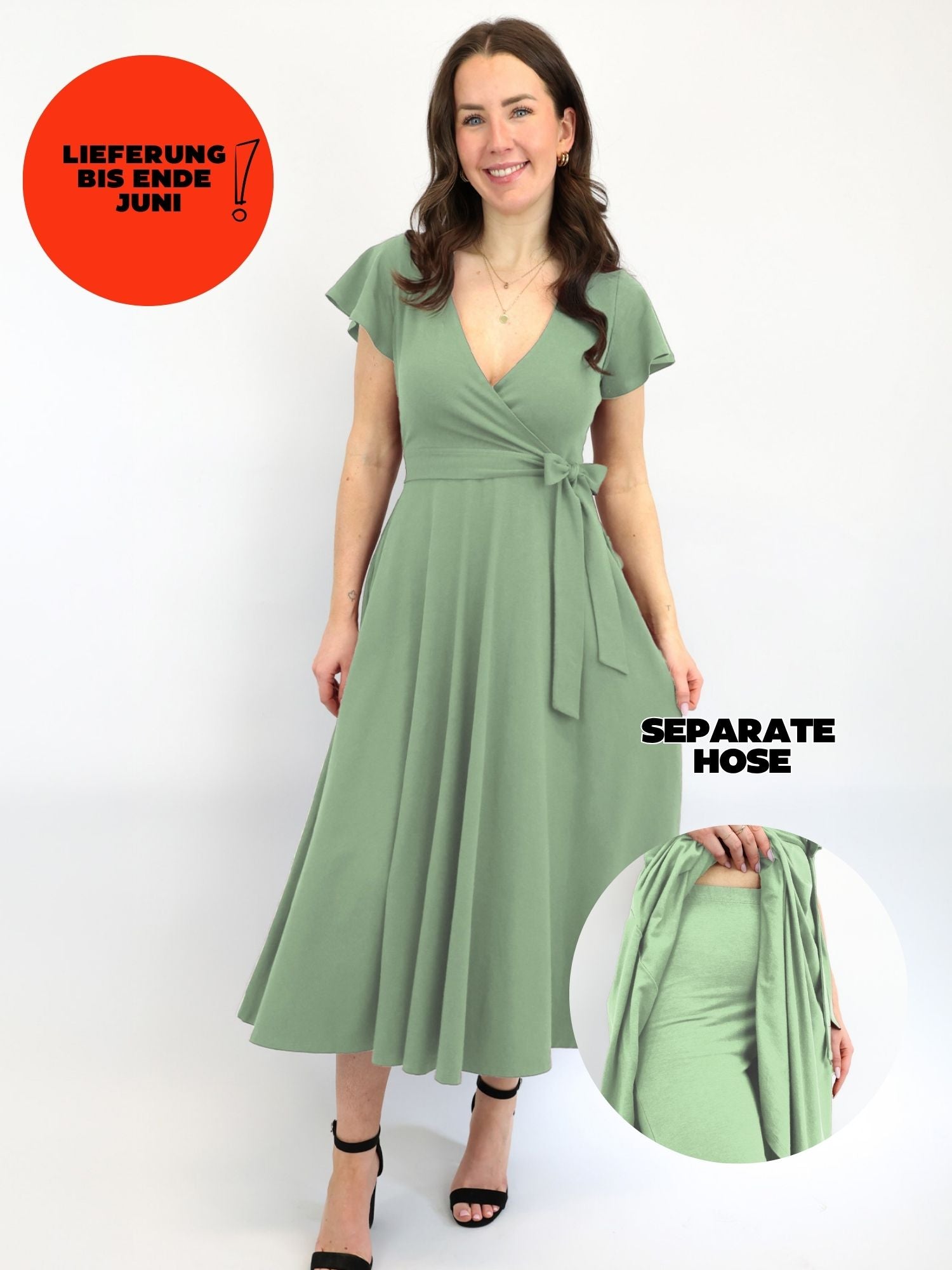 Midi Wickelkleid Carina - Aloe