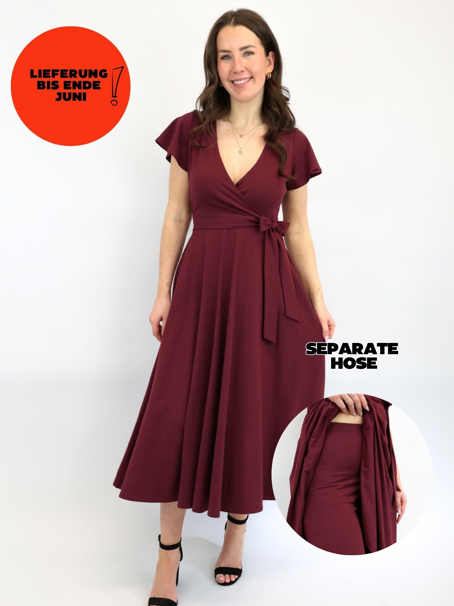 Midi Wickelkleid Carina - Plum