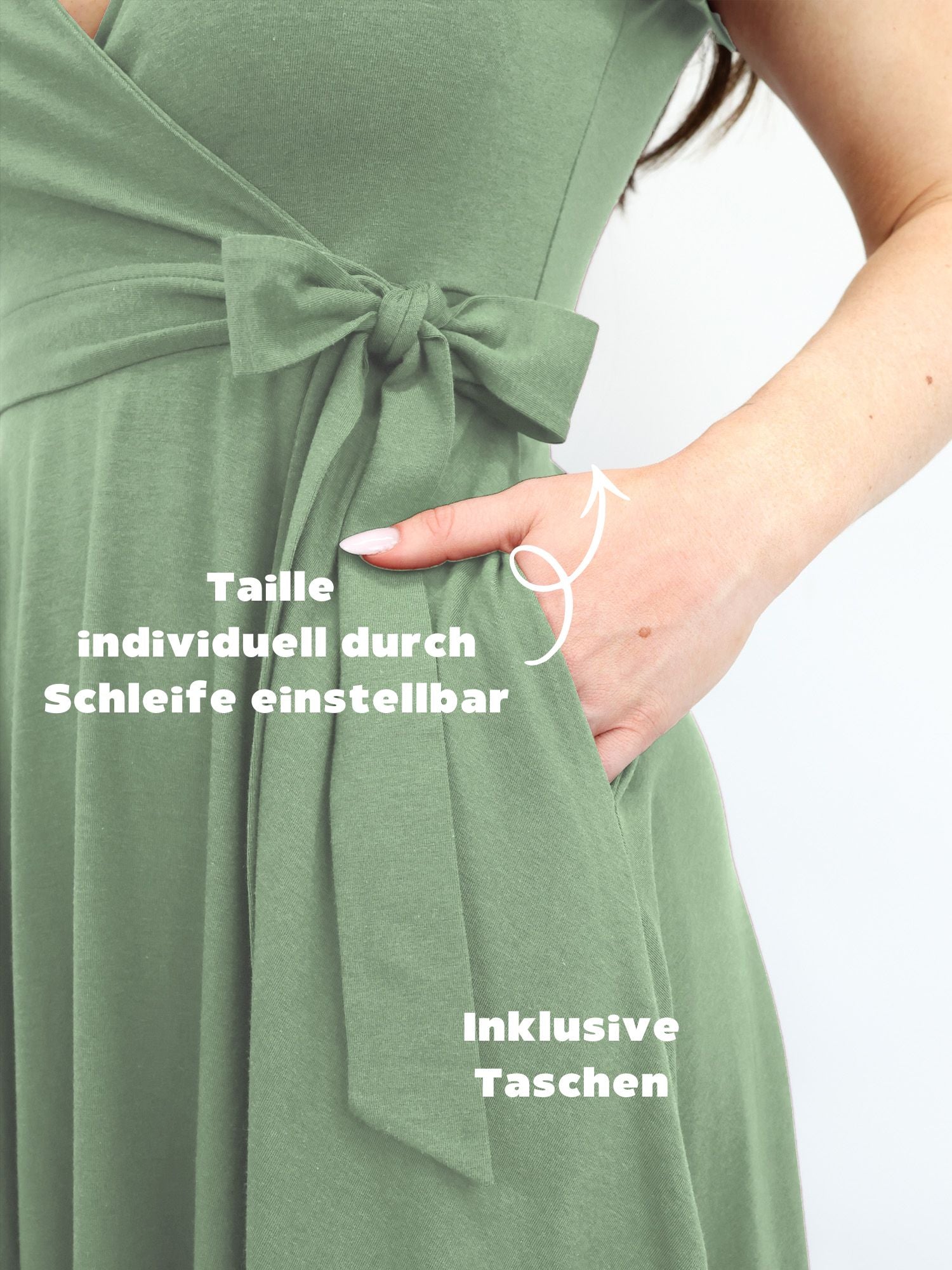 Midi Wickelkleid Carina - Aloe