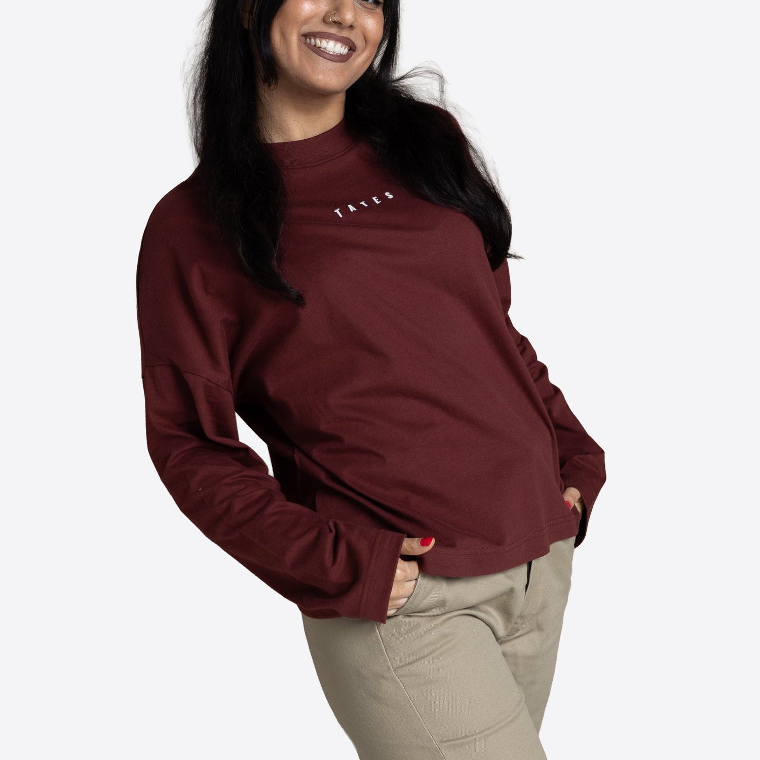 Longsleeve (Oversized) – Bordeaux