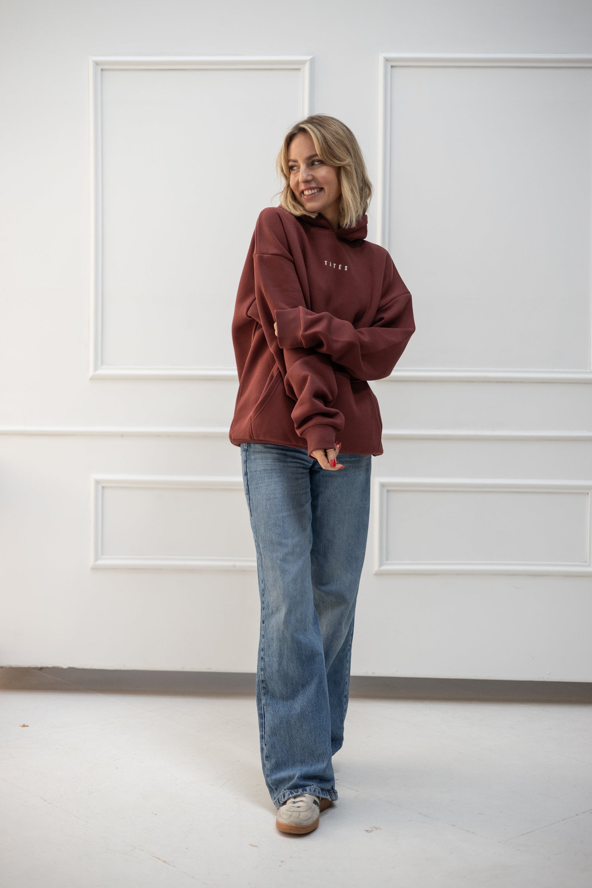 Original Regular Waistband Hoodie "I made you coffee" – Bordeaux