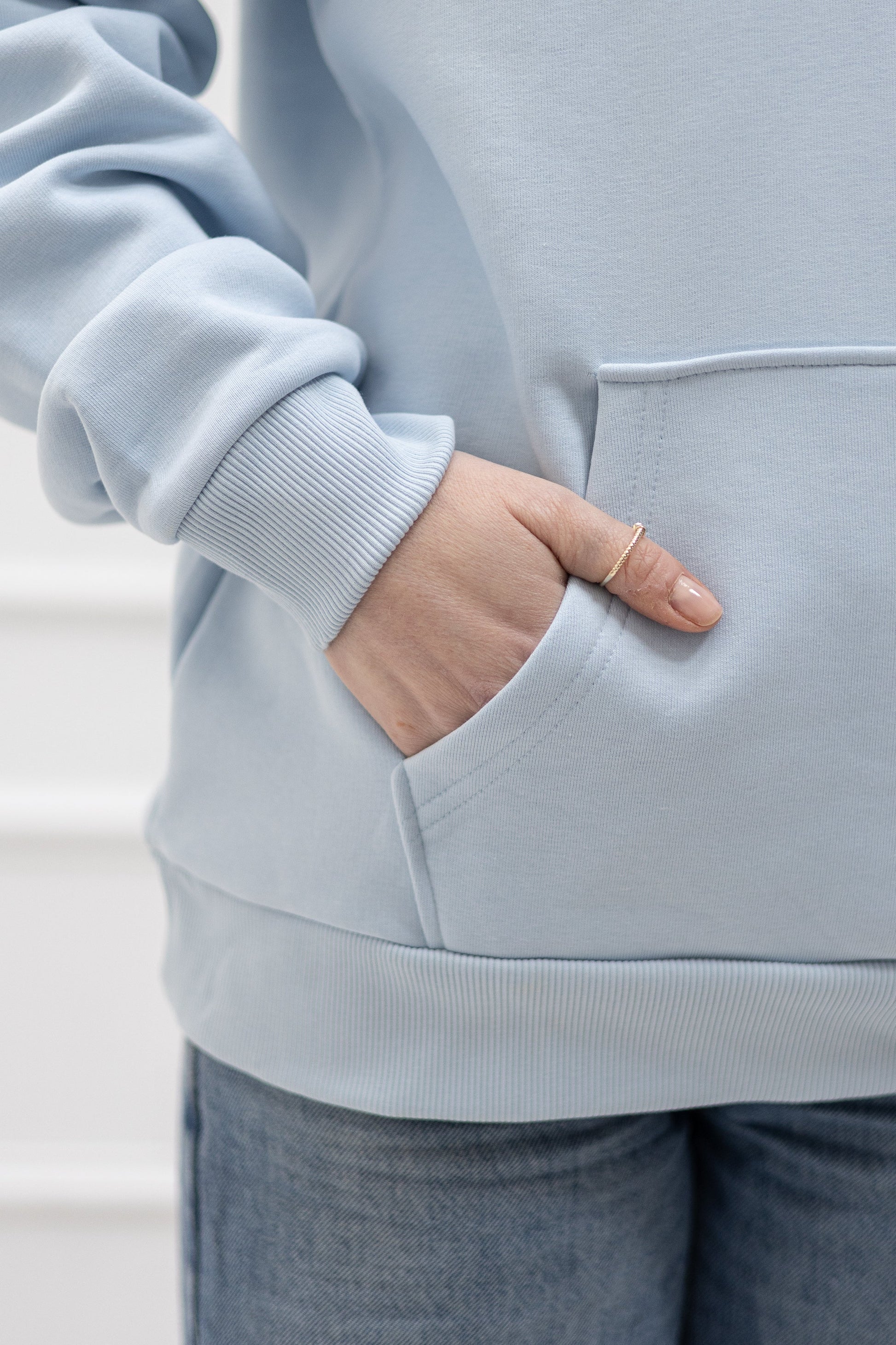 Original Regular Waistband Hoodie "I allow myself" – Hellblau