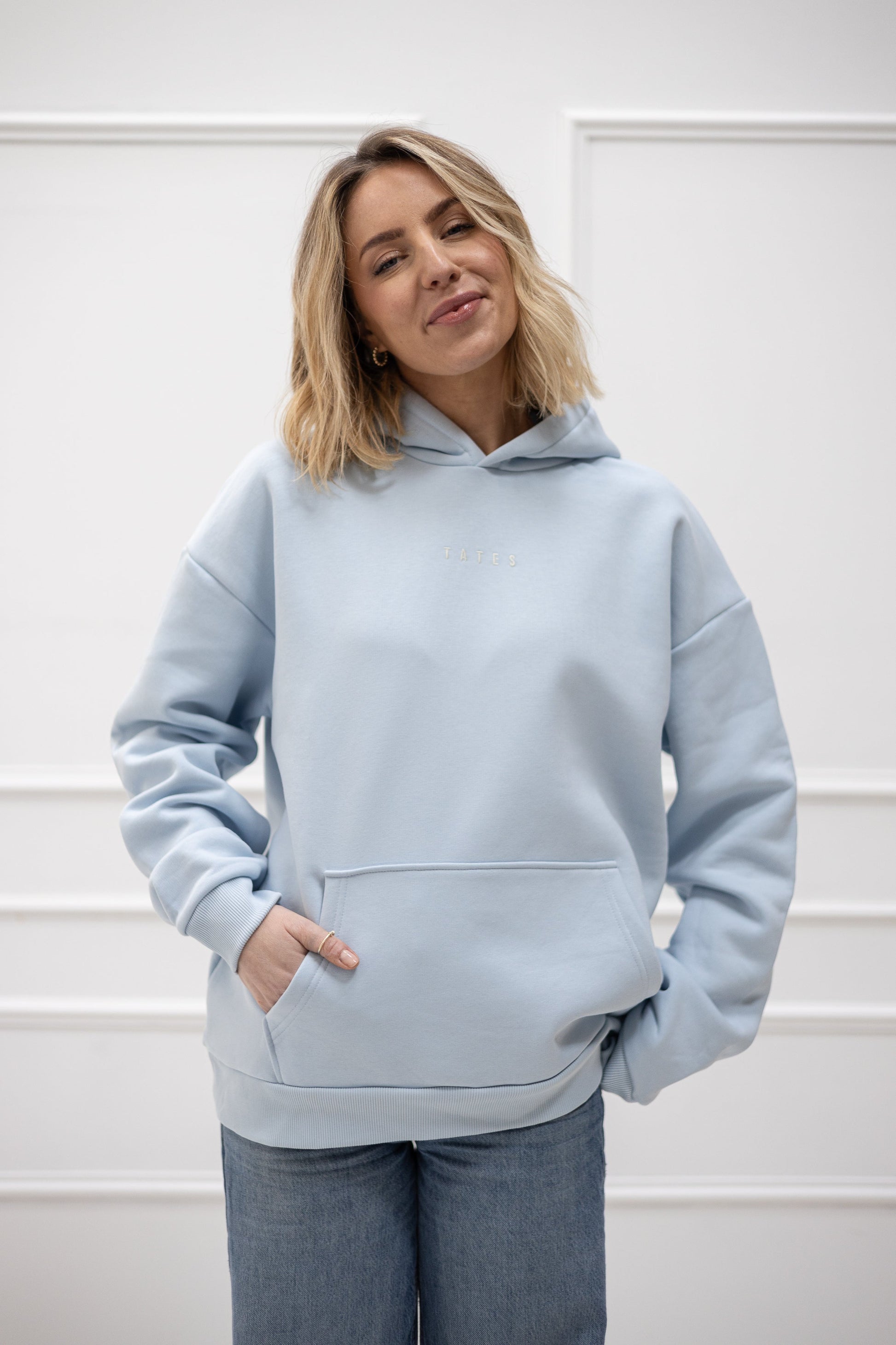 Original Regular Waistband Hoodie "I allow myself" – Hellblau