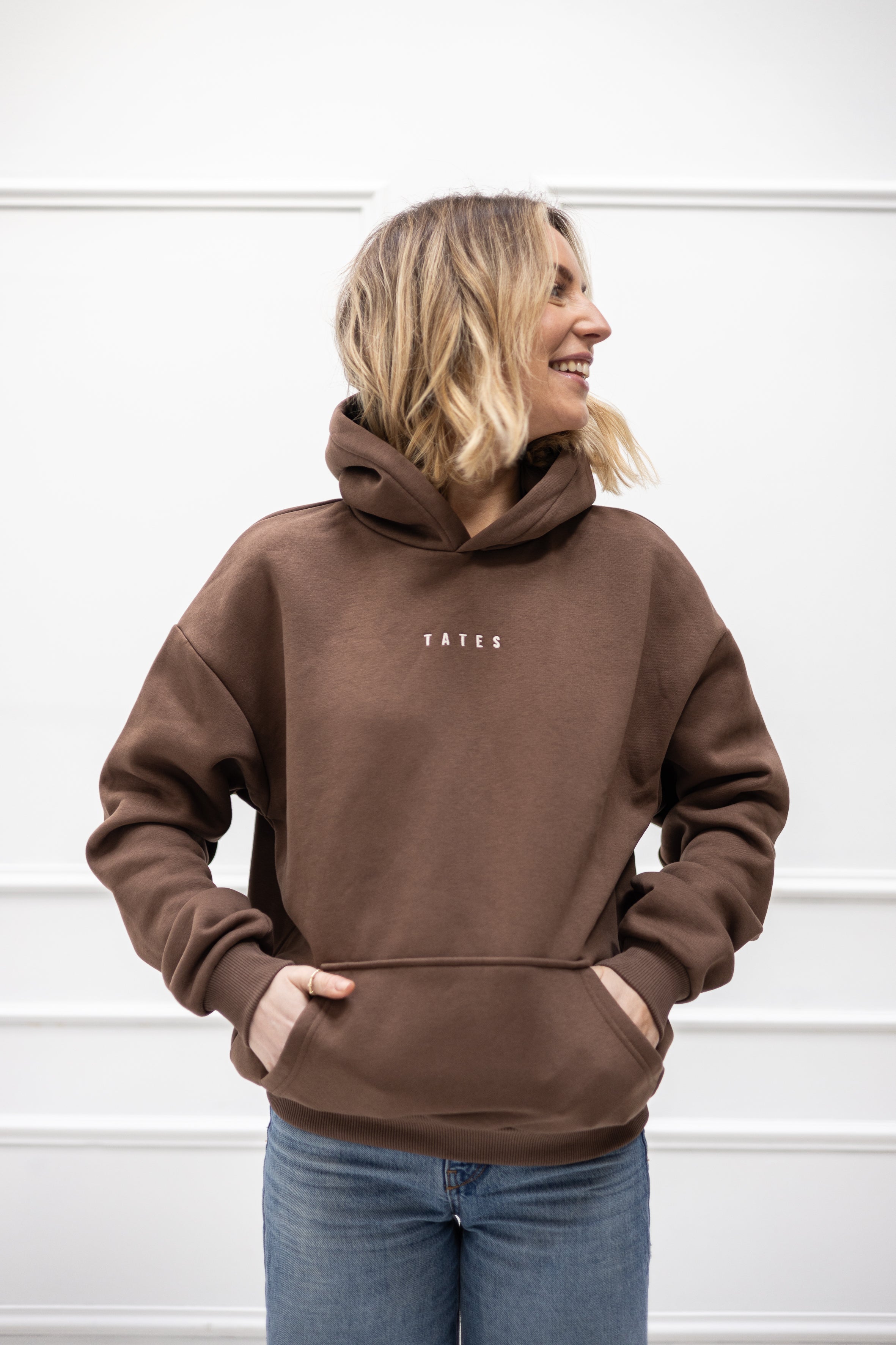Original Regular Waistband Hoodie  "Stay kind" – Chocolate