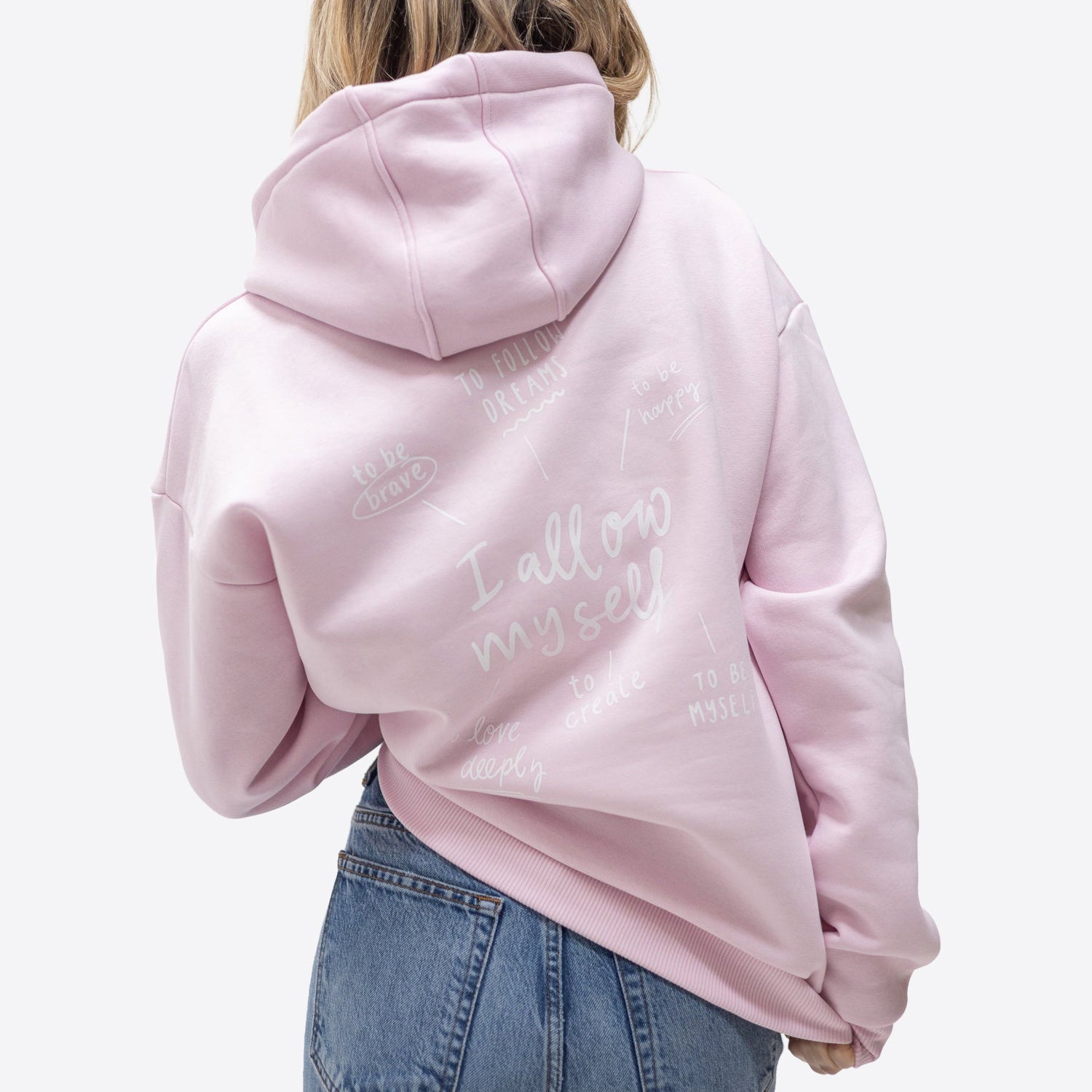 Original Regular Waistband Hoodie "I allow myself" – Rosa