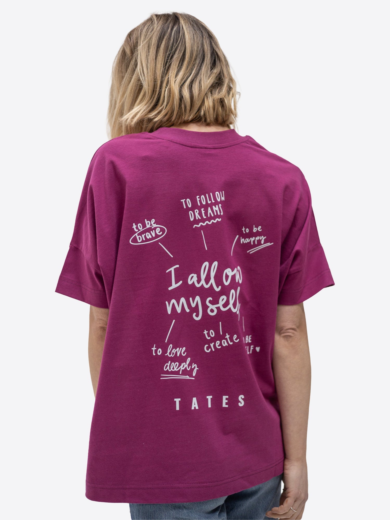 Soft Touch T-Shirt "I allow myself" – Berry