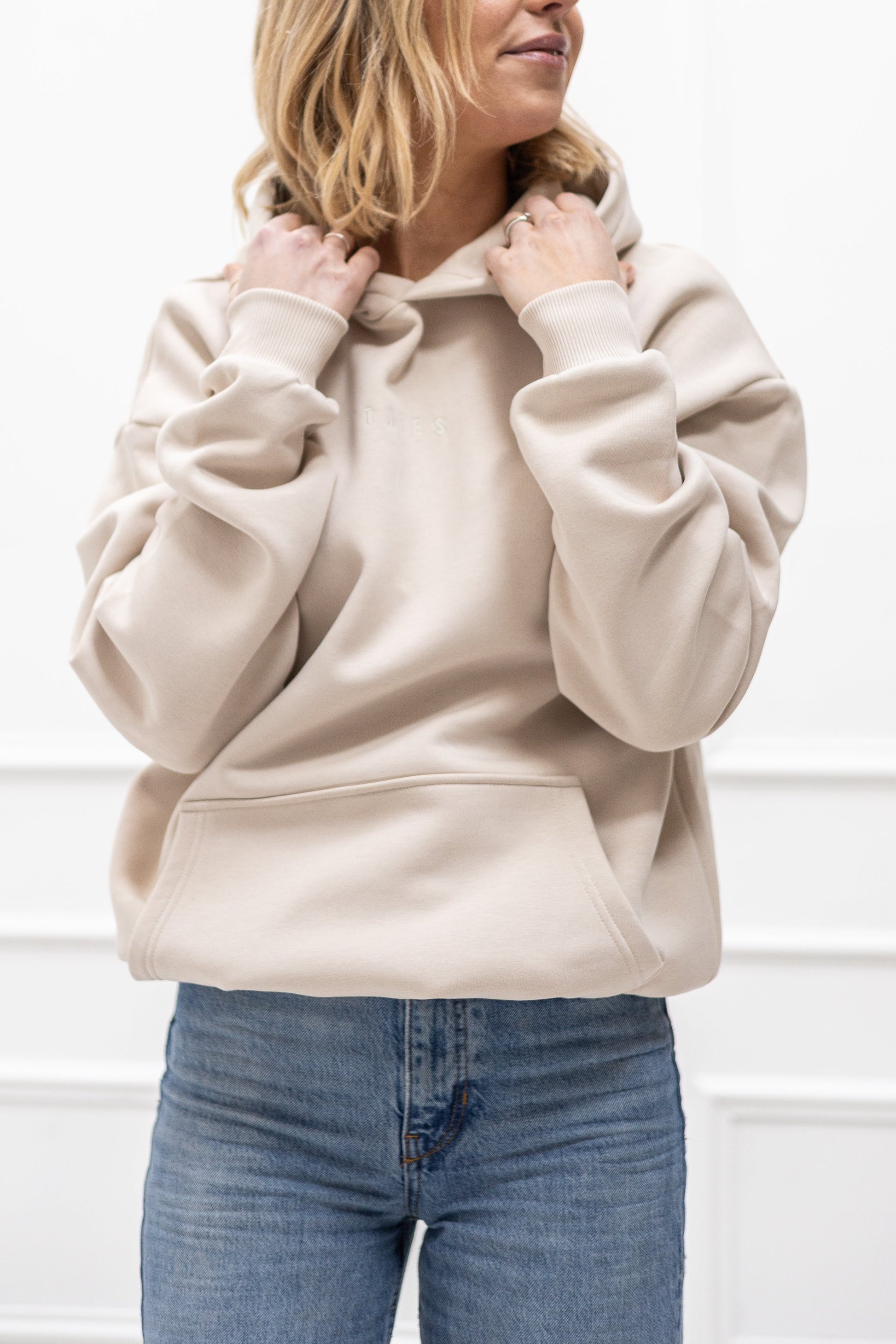 Original Regular Waistband Hoodie "Love letter" – Beige