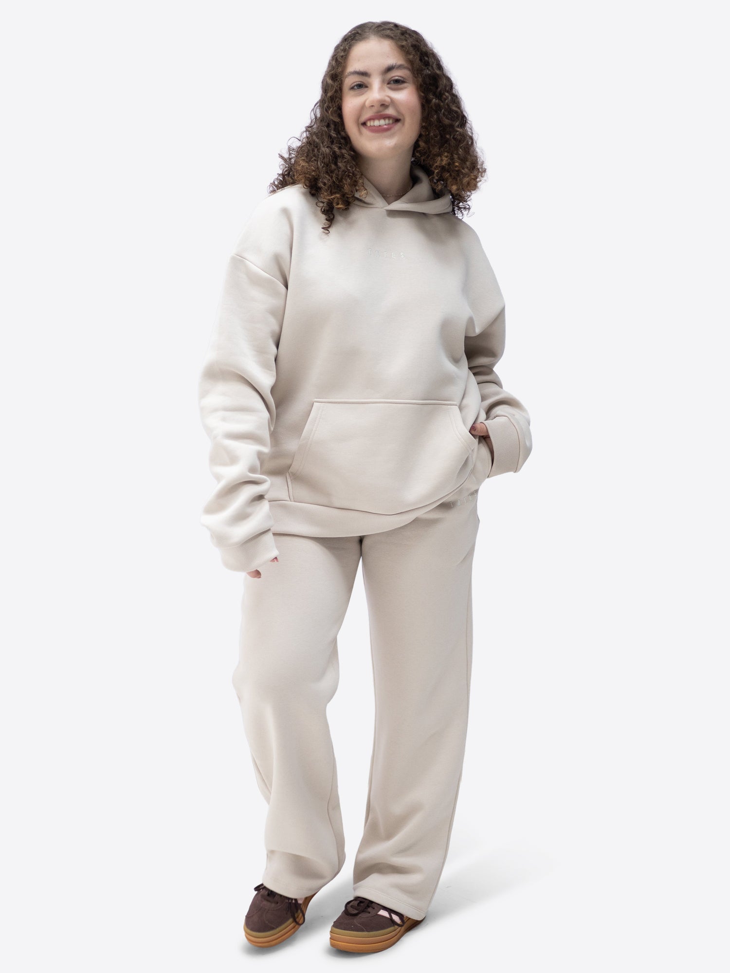 Original Wide Waistband Hoodie – Beige