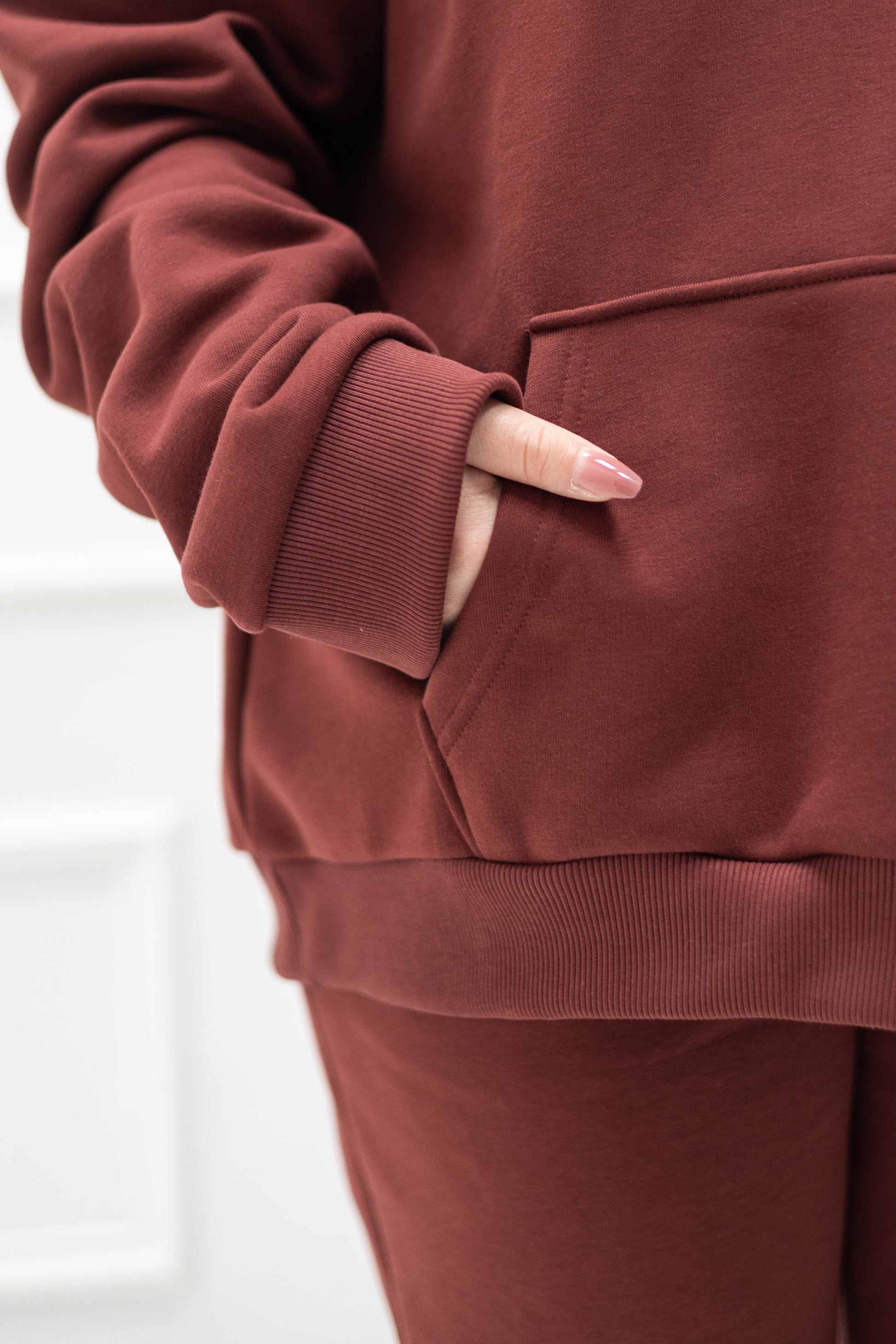 Original Wide Waistband Hoodie – Bordeaux