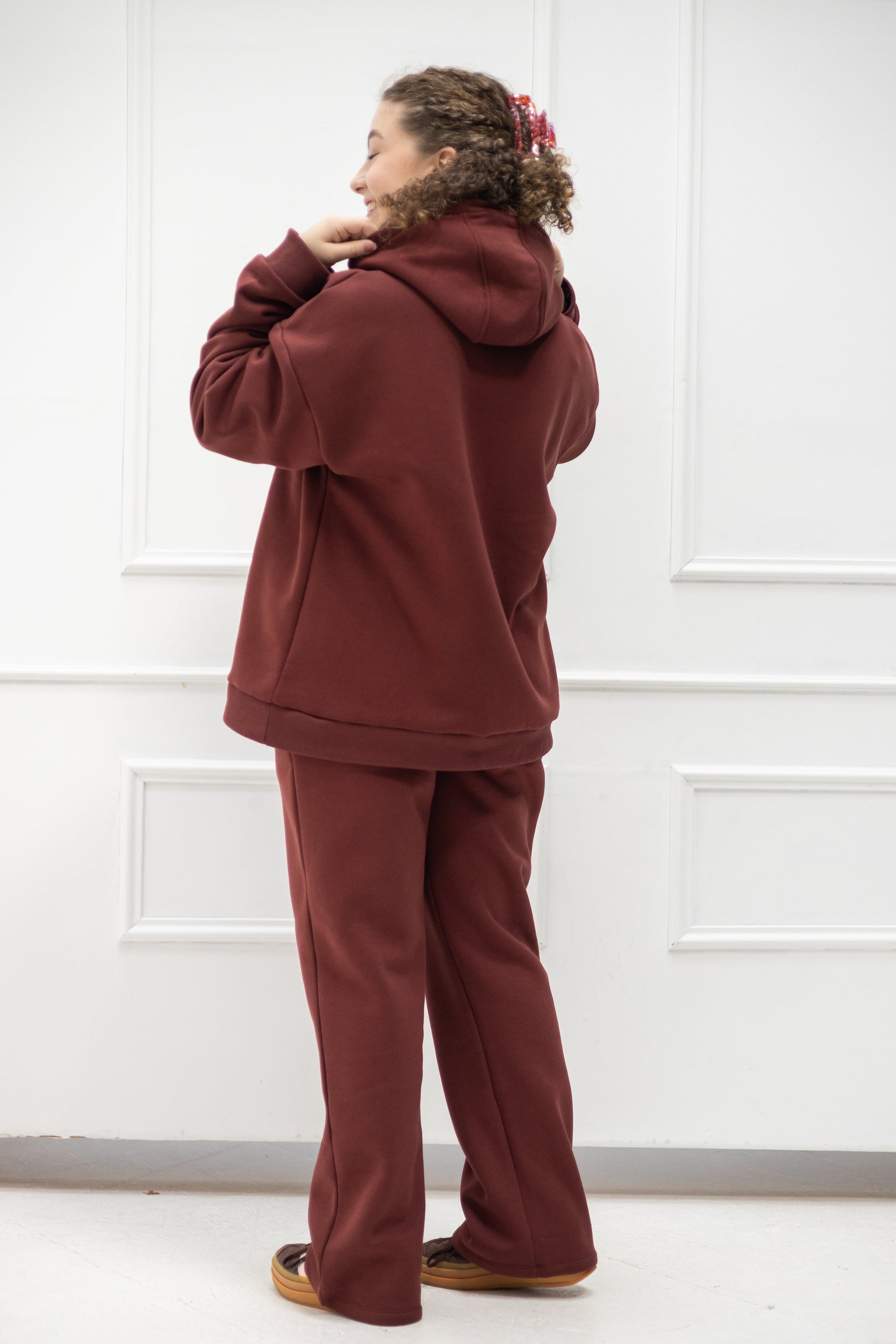 Original Wide Waistband Hoodie – Bordeaux