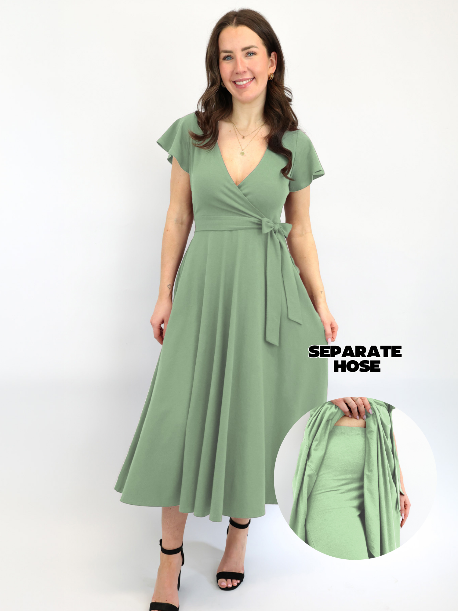Midi Wickelkleid Carina - Aloe