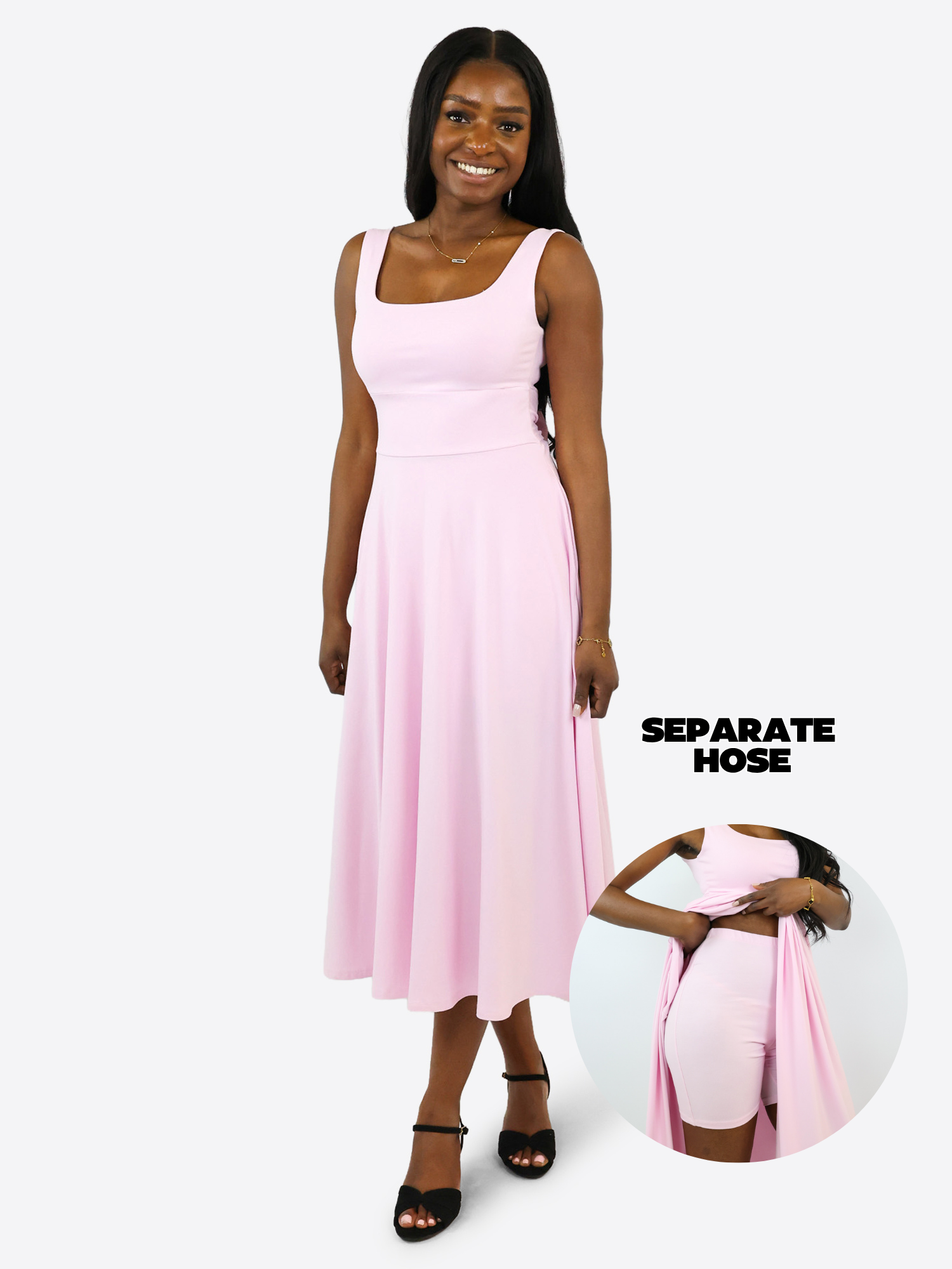Midi Skort Kleid Anny - Rosa