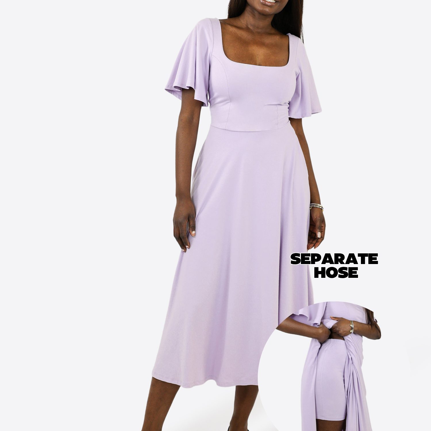 Midi Skort Kleid Mara - Flieder