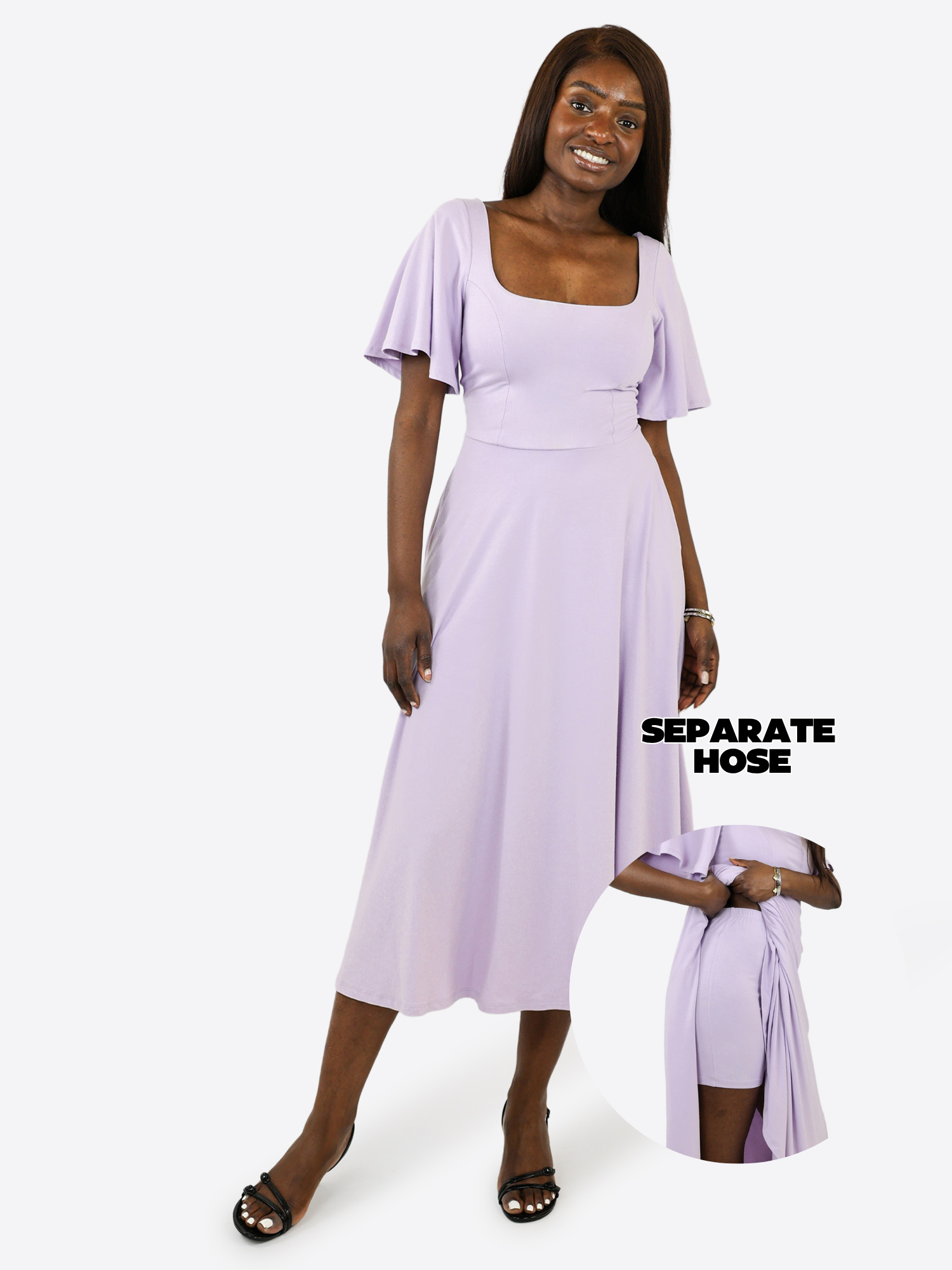 Midi Skort Kleid Mara - Flieder