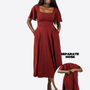 Midi Skort Kleid Mara - Bordeaux