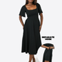 Midi Skort Kleid Mara - Schwarz