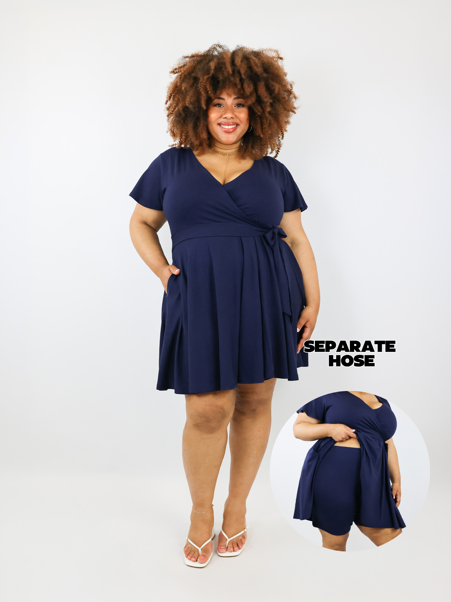 Classic Wickelkleid Carina - Midnight Blue