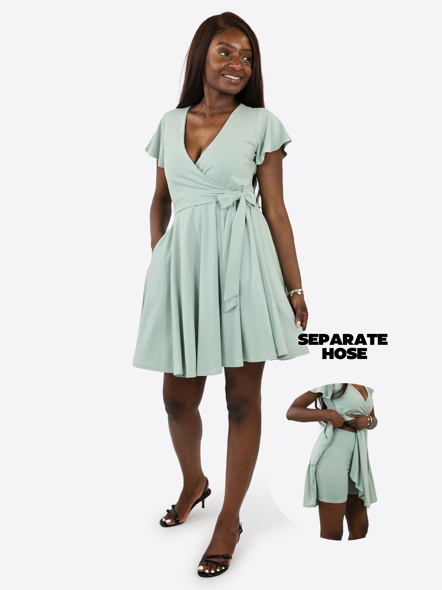 Classic Wickelkleid Carina - Aloe