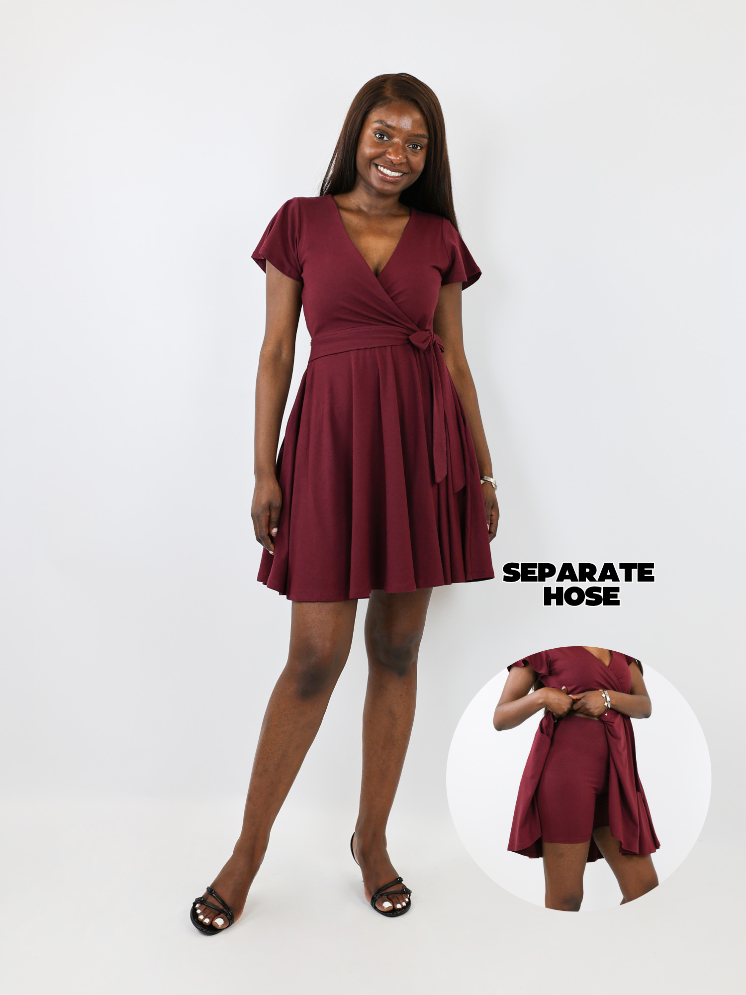 Classic Wickelkleid Carina - Plum