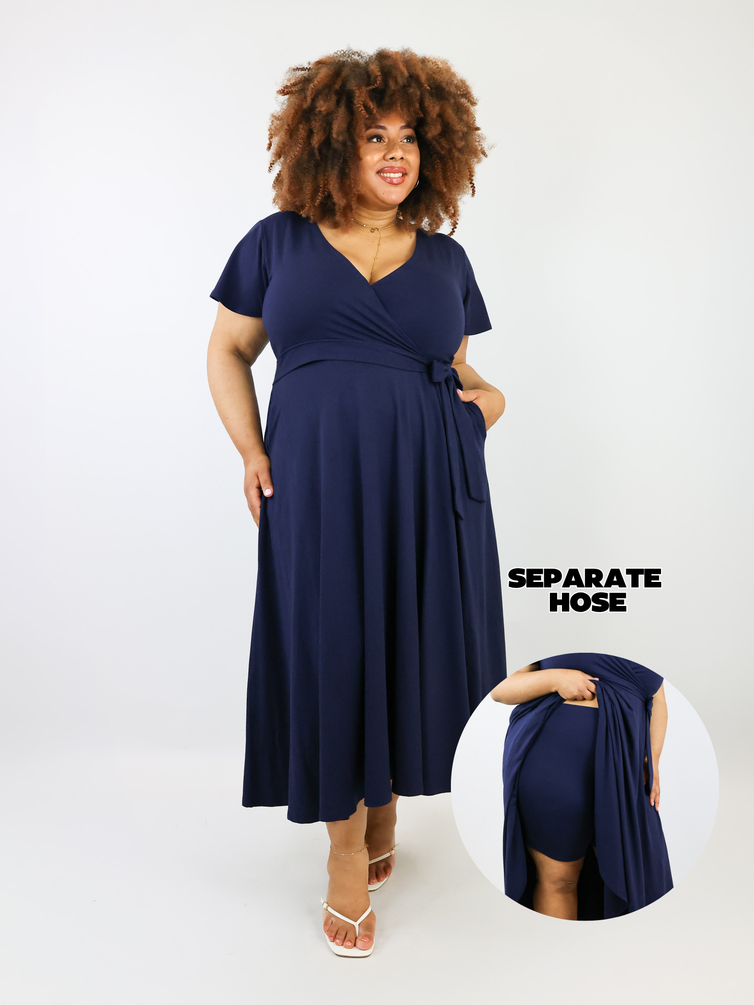Midi Wickelkleid Carina - Midnight Blue