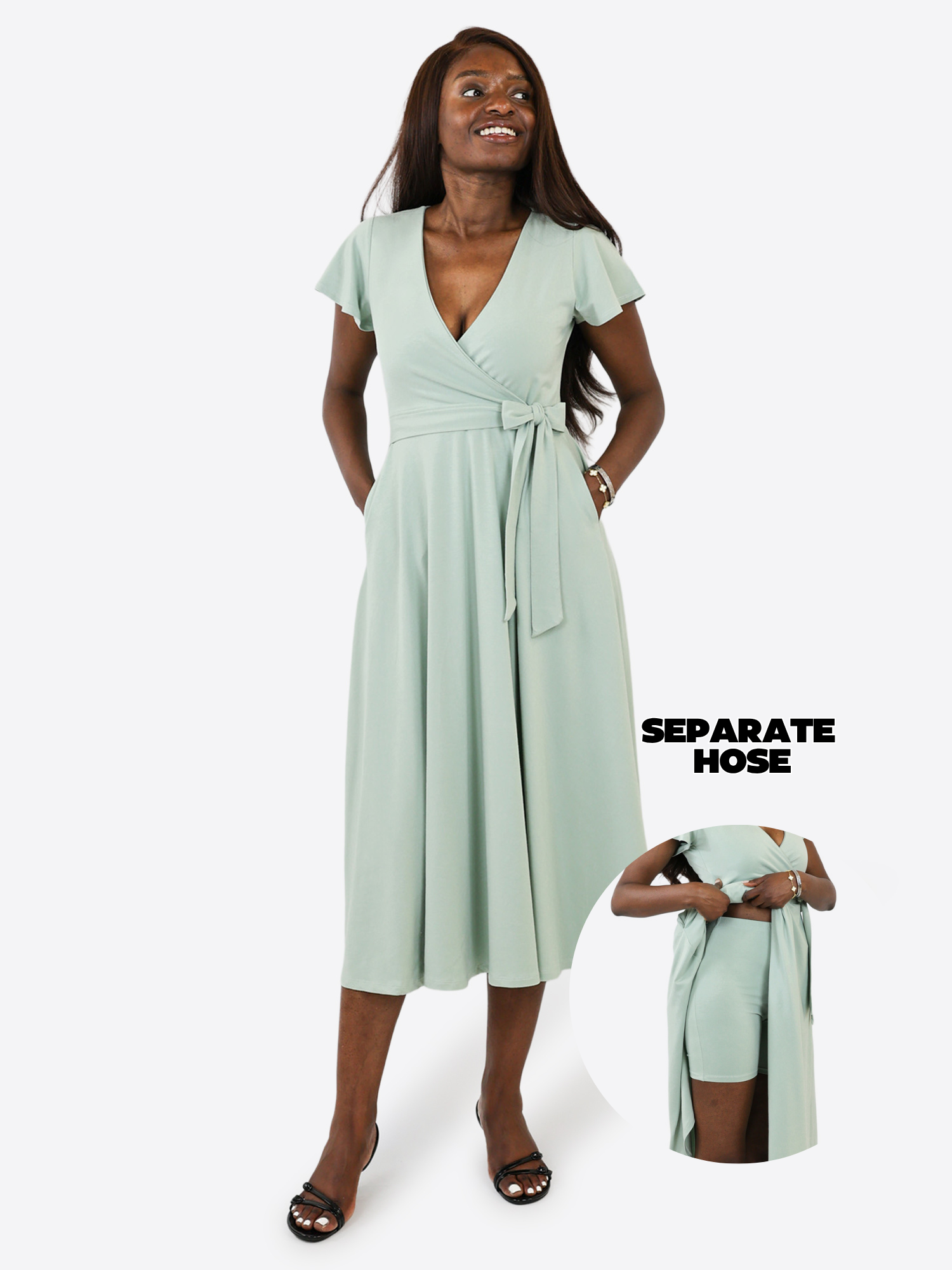 Midi Wickelkleid Carina - Aloe