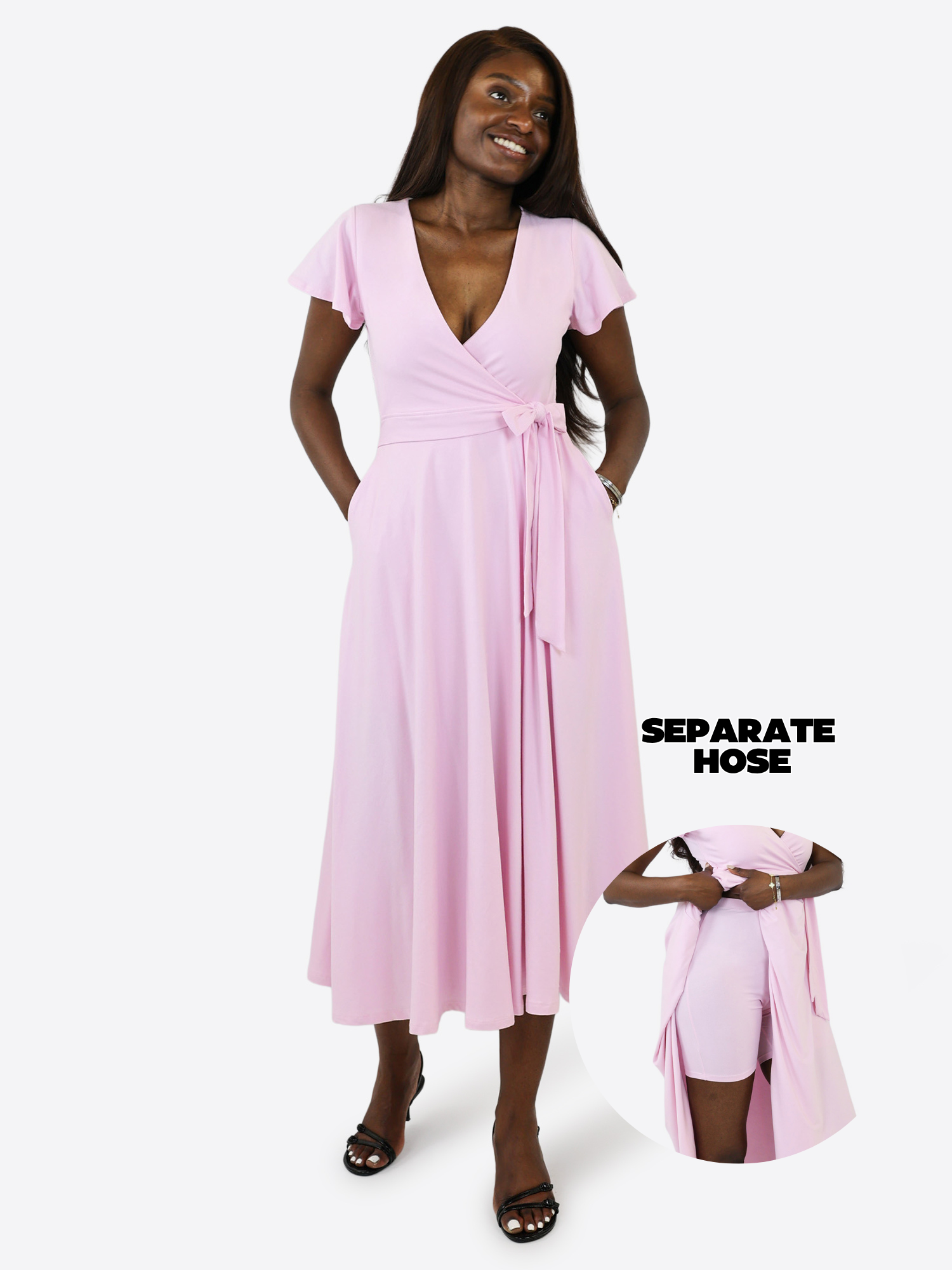 Midi Wickelkleid Carina - Rosa