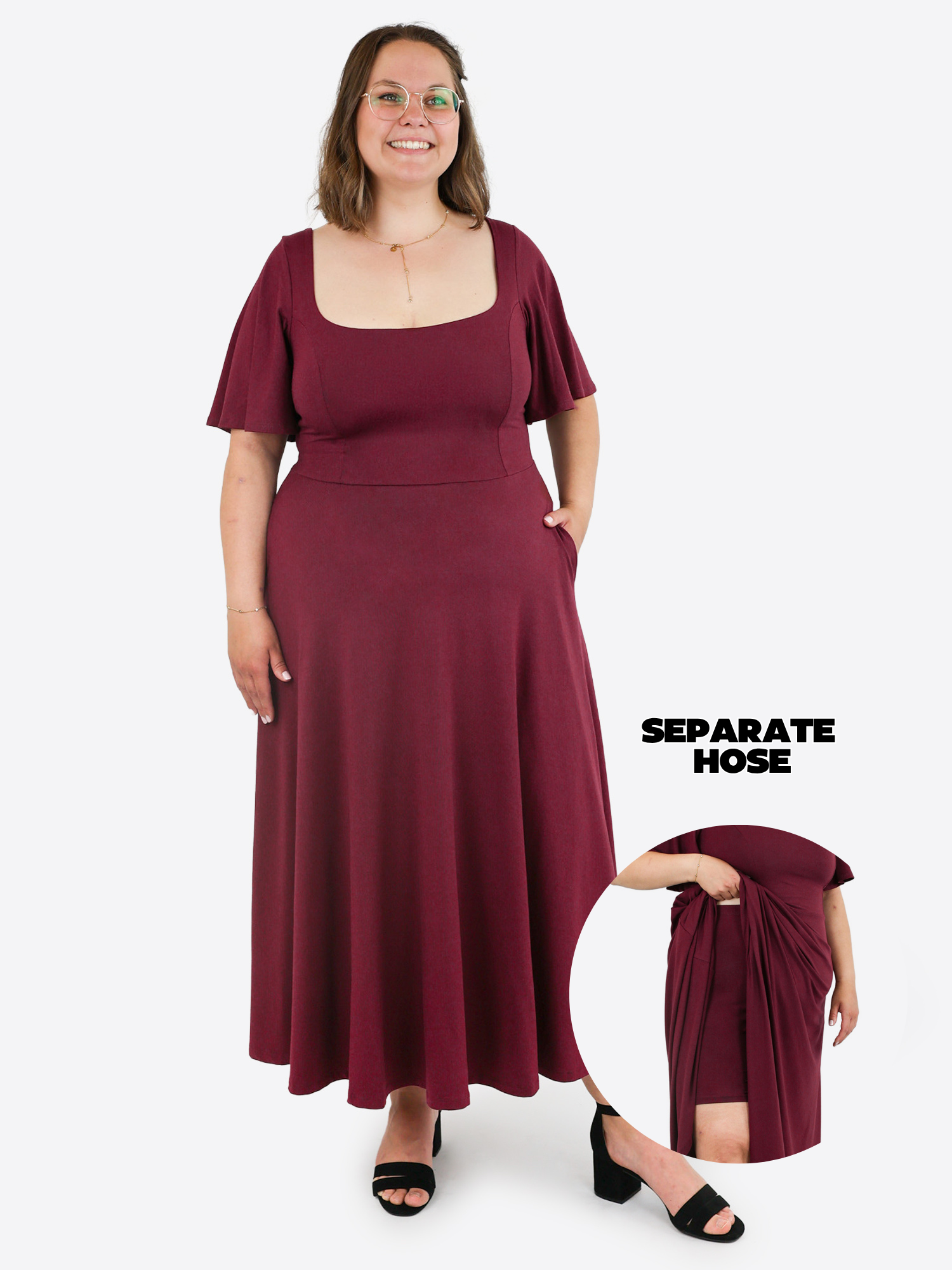 Midi Skort Kleid Mara - Plum