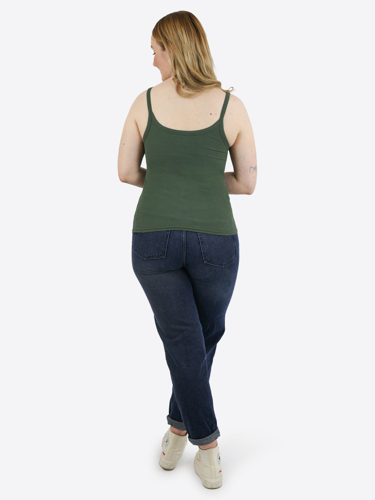 Rib Top mit Built-in Bra – Olive