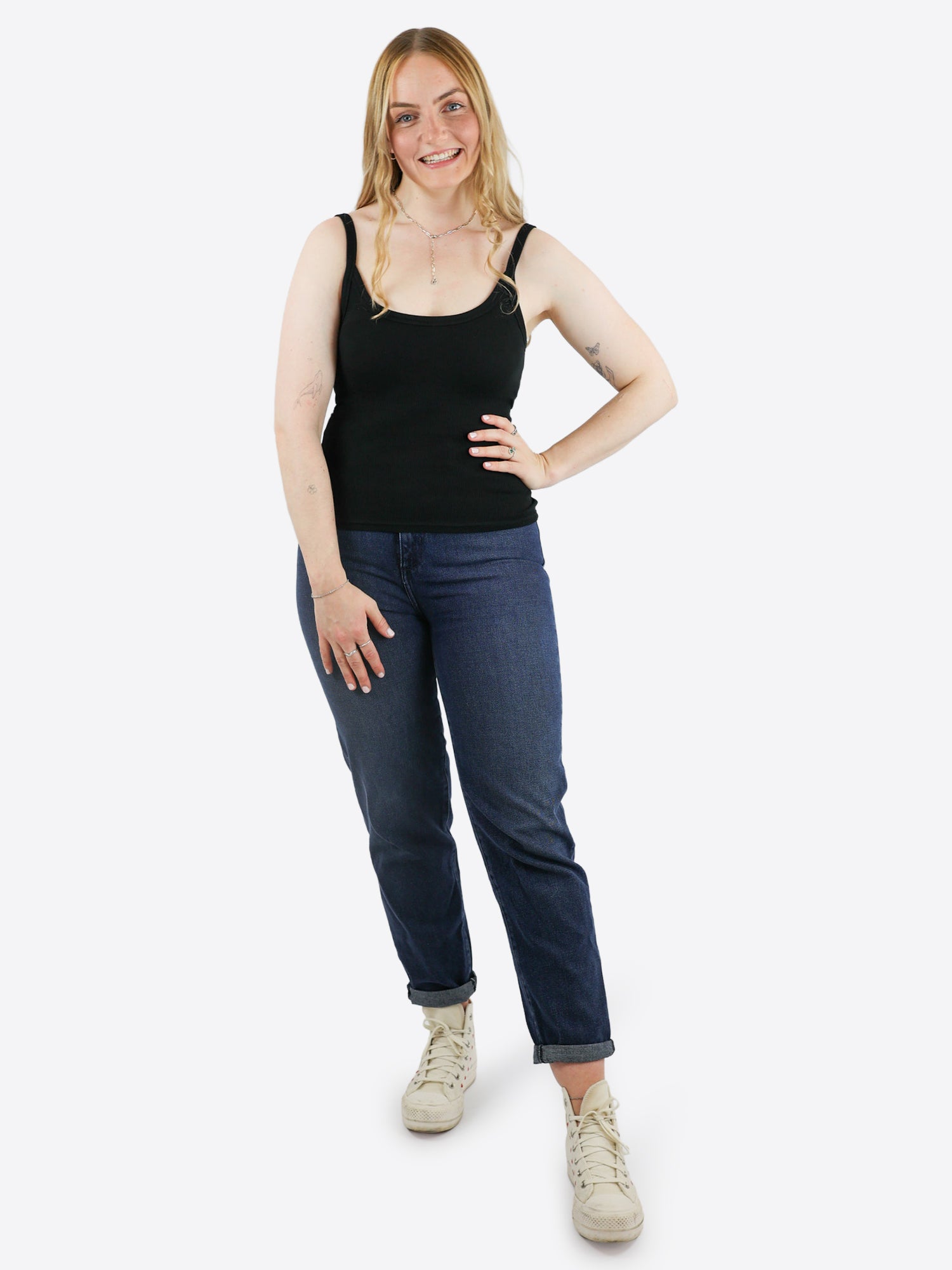 Rib Top mit Built-in Bra – Schwarz