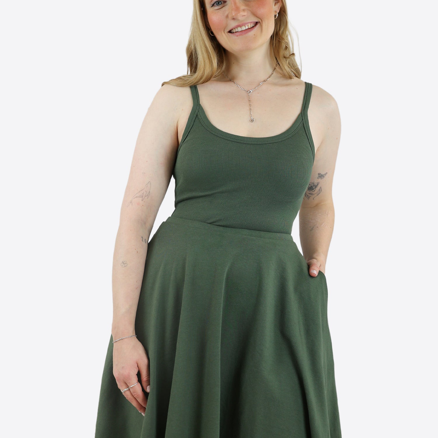 Verstellbarer Classic Skort mit Taschen - Olive