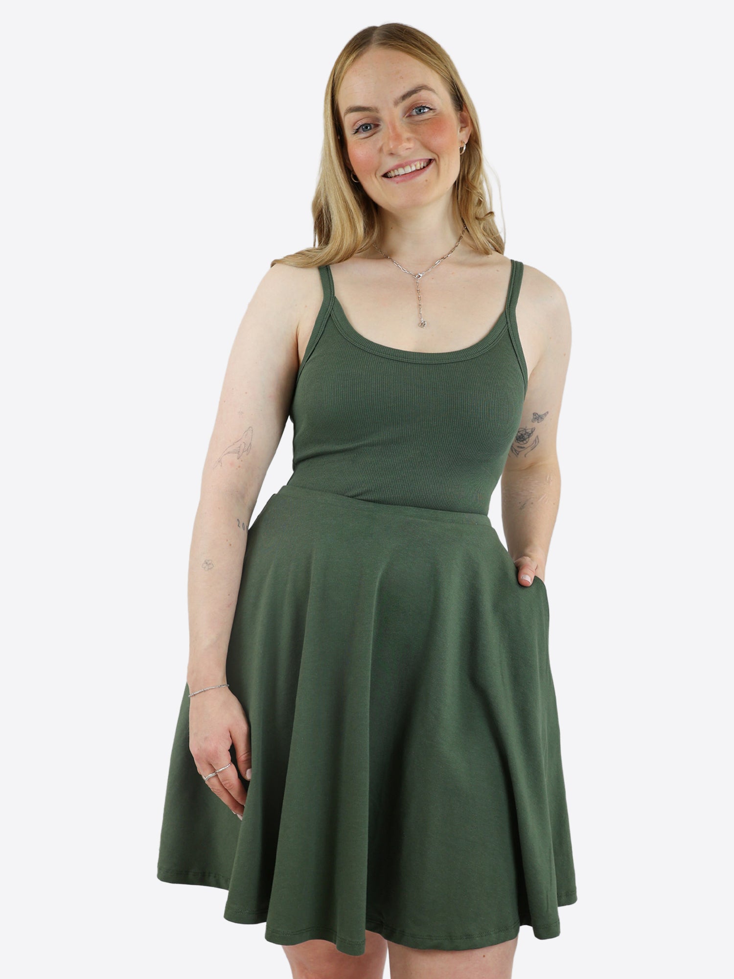 Verstellbarer Classic Skort mit Taschen - Olive
