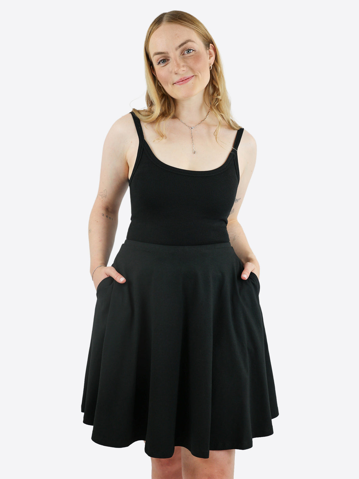 Verstellbarer Classic Skort mit Taschen - Schwarz