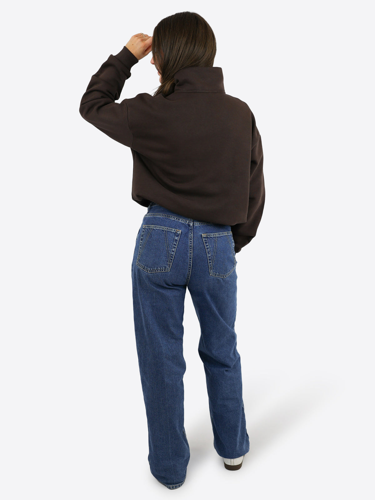 Verstellbarer Half Zip Sweater – Dark Chocolate