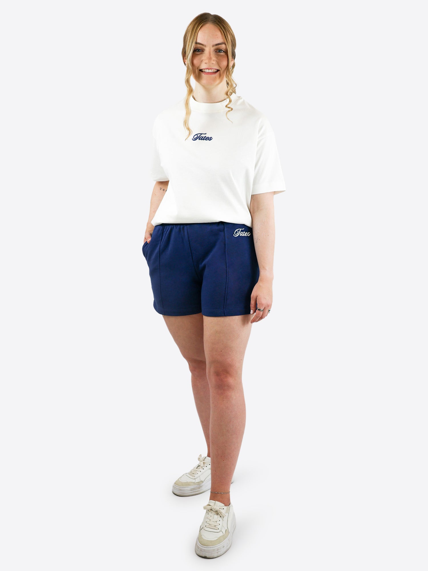 Light Jogginghose kurz mit Biese – Navy