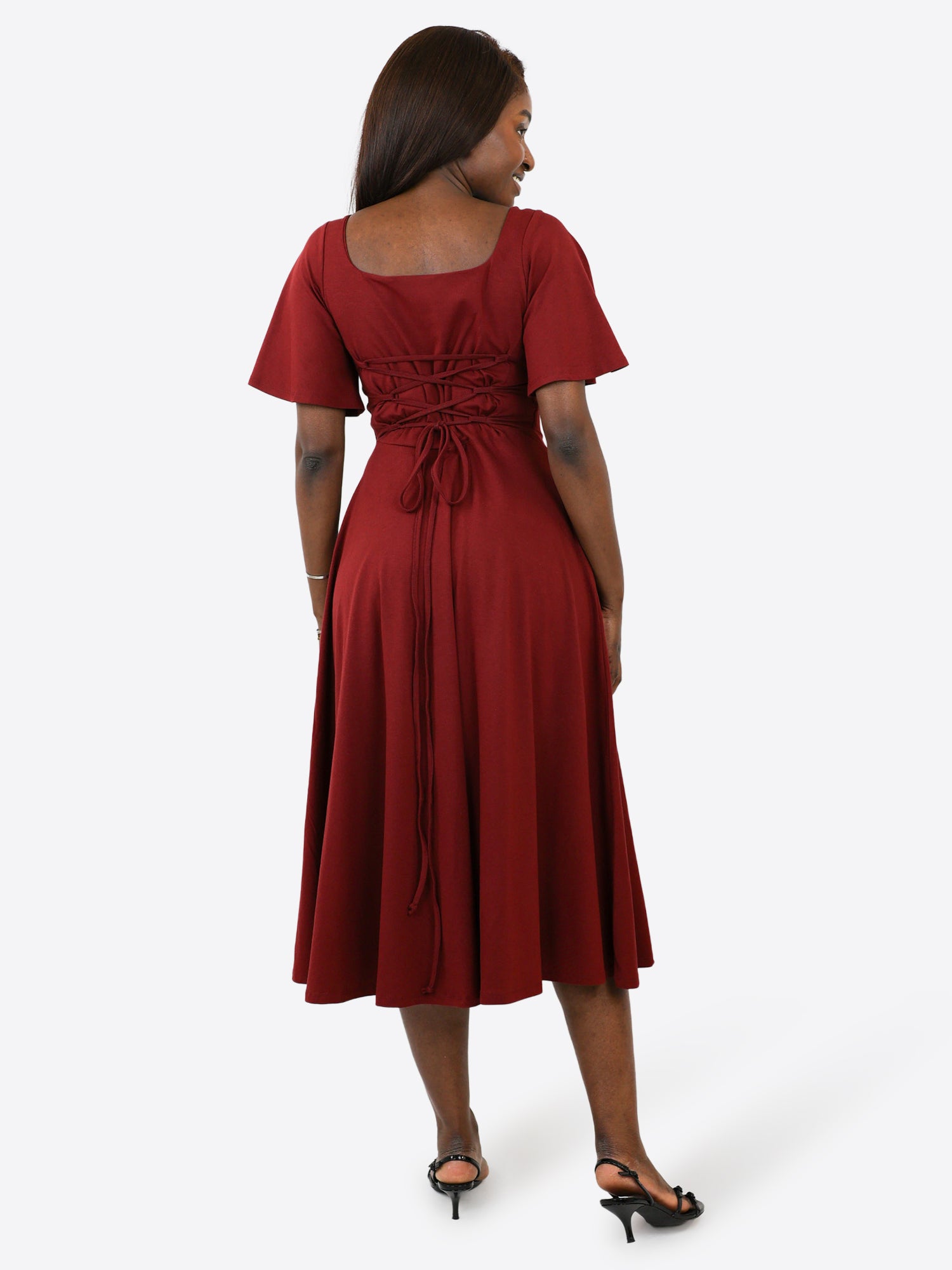 Midi Skort Kleid Mara - Bordeaux